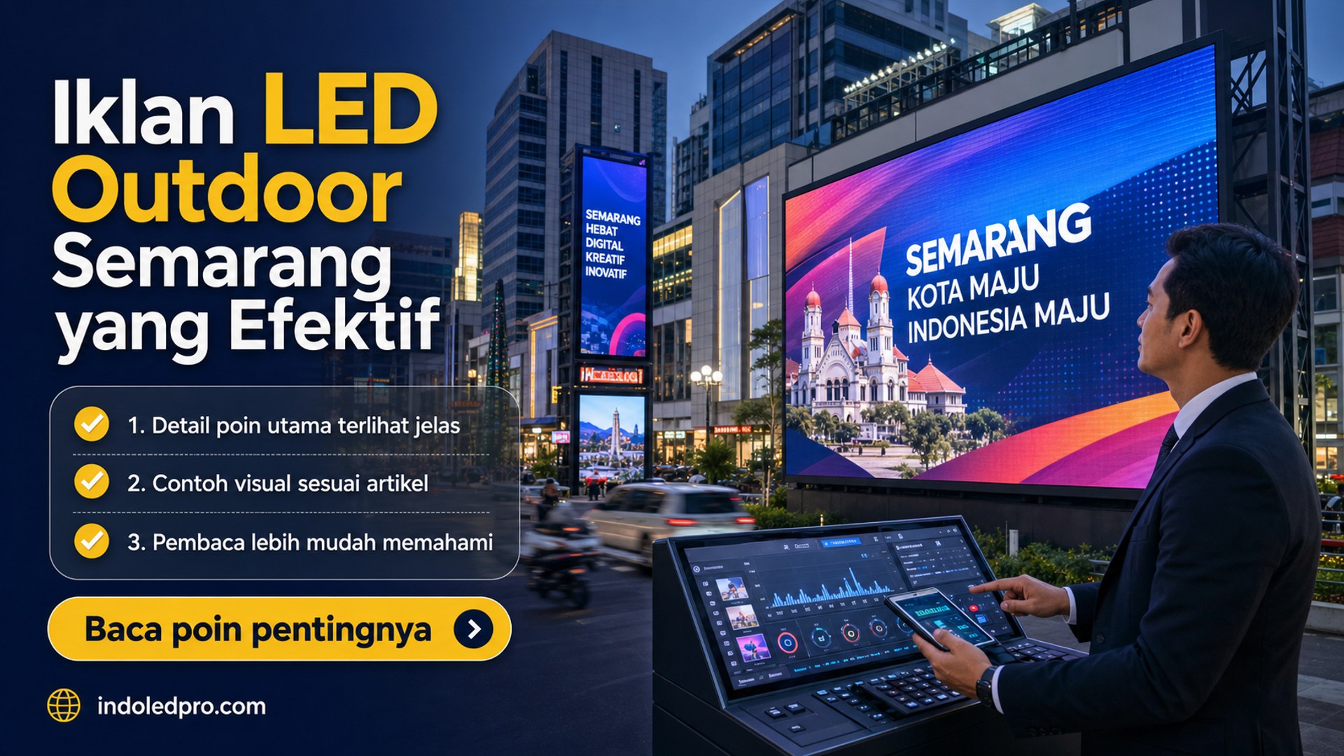 Ilustrasi sewa videotron Semarang - Iklan LED Outdoor Semarang yang Efektif
