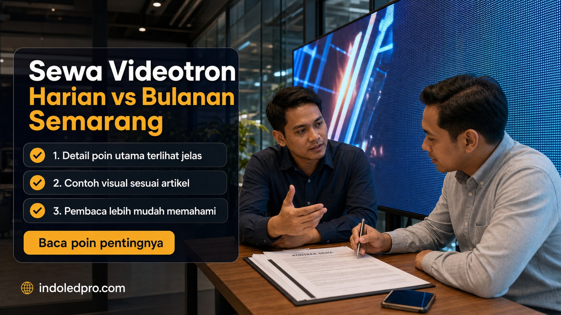 Ilustrasi sewa videotron Semarang - Sewa Videotron Harian vs Bulanan Semarang