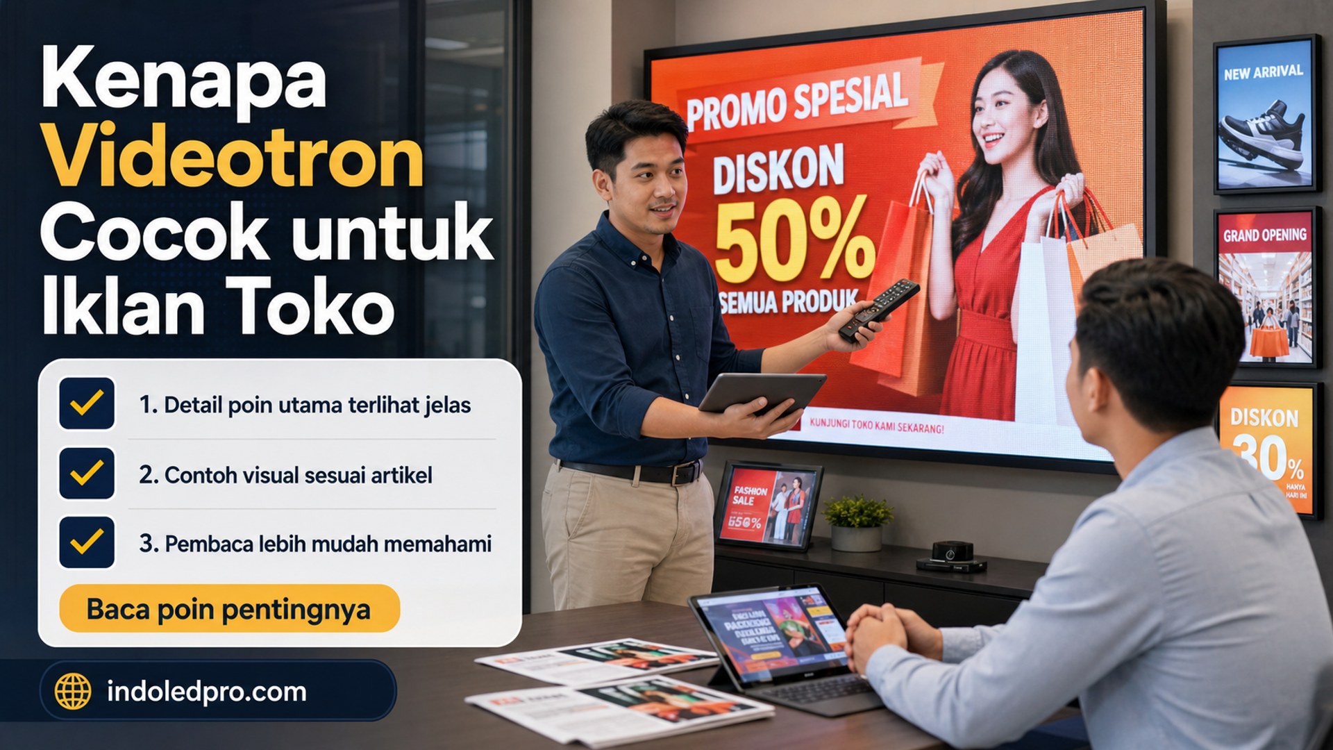 Ilustrasi sewa videotron Semarang - Kenapa Videotron Cocok untuk Iklan Toko