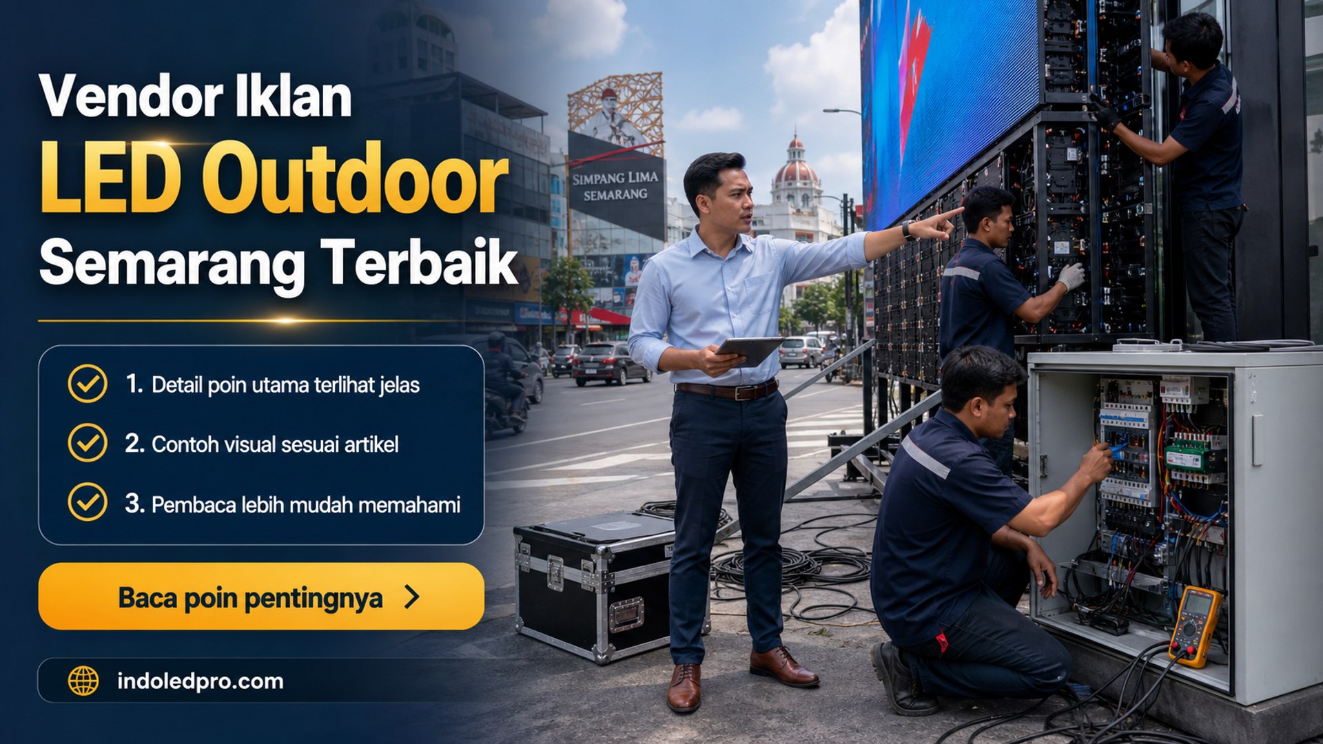 Ilustrasi sewa videotron Semarang - Vendor Iklan LED Outdoor Semarang Terbaik