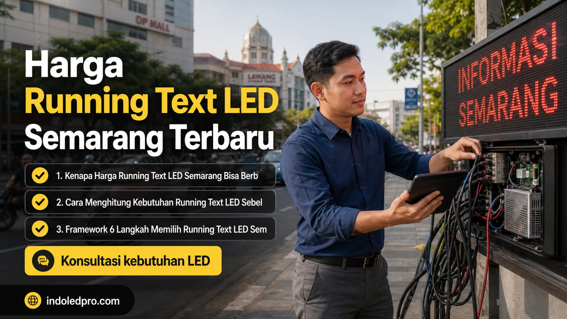 sewa videotron Semarang - Harga Running Text LED Semarang Terbaru