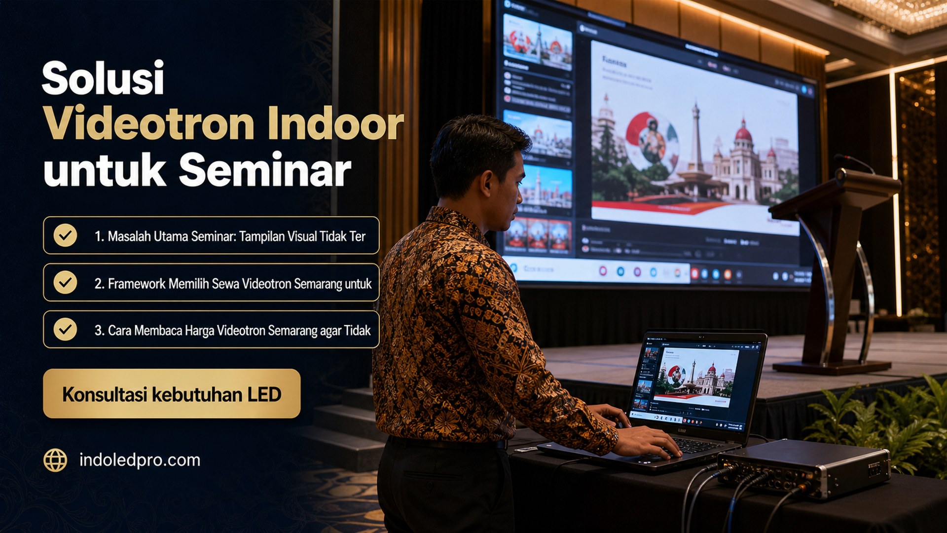 sewa videotron Semarang - Solusi Videotron Indoor untuk Seminar
