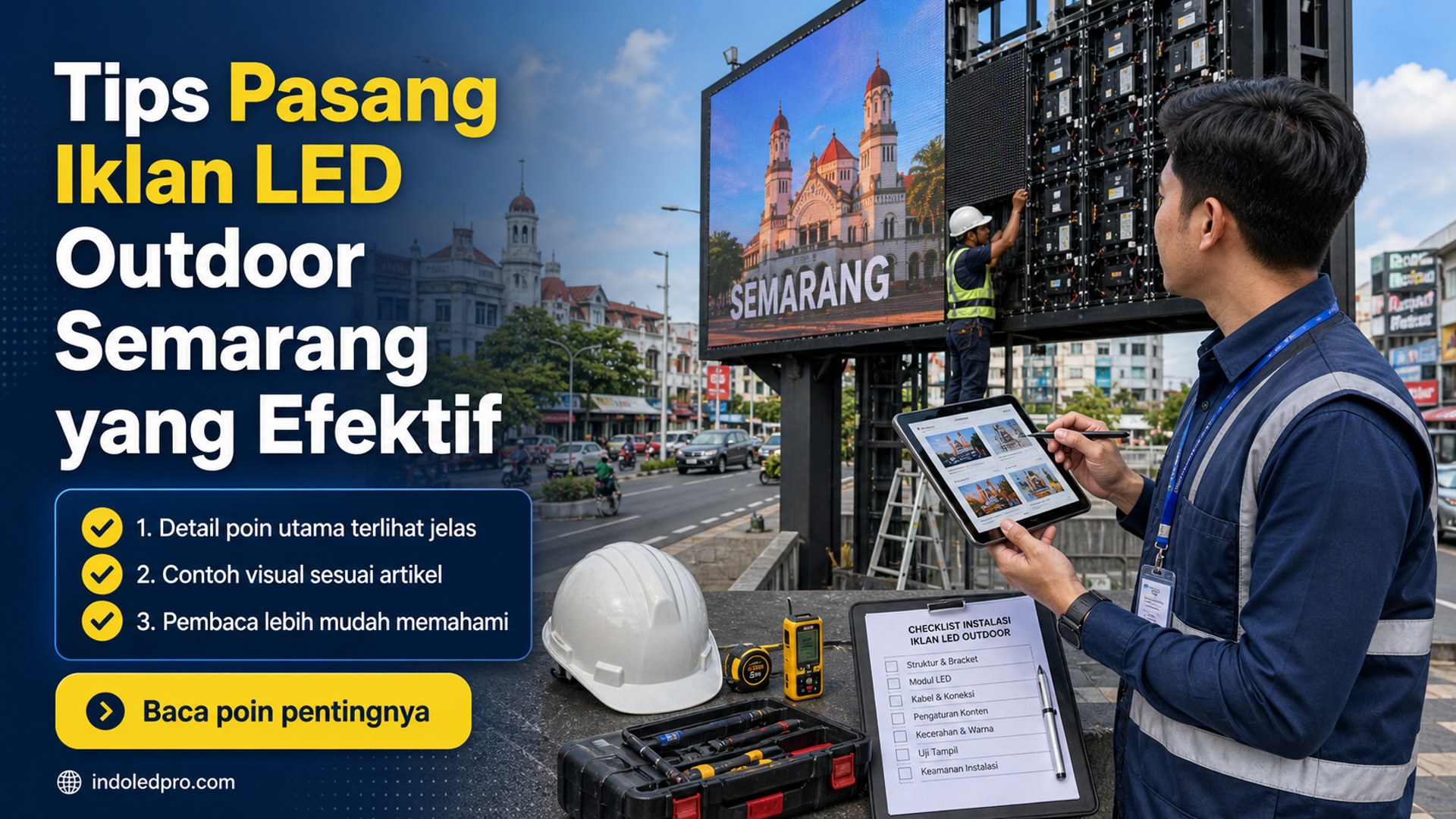 Ilustrasi sewa videotron Semarang - Tips Pasang Iklan LED Outdoor Semarang yang Efektif