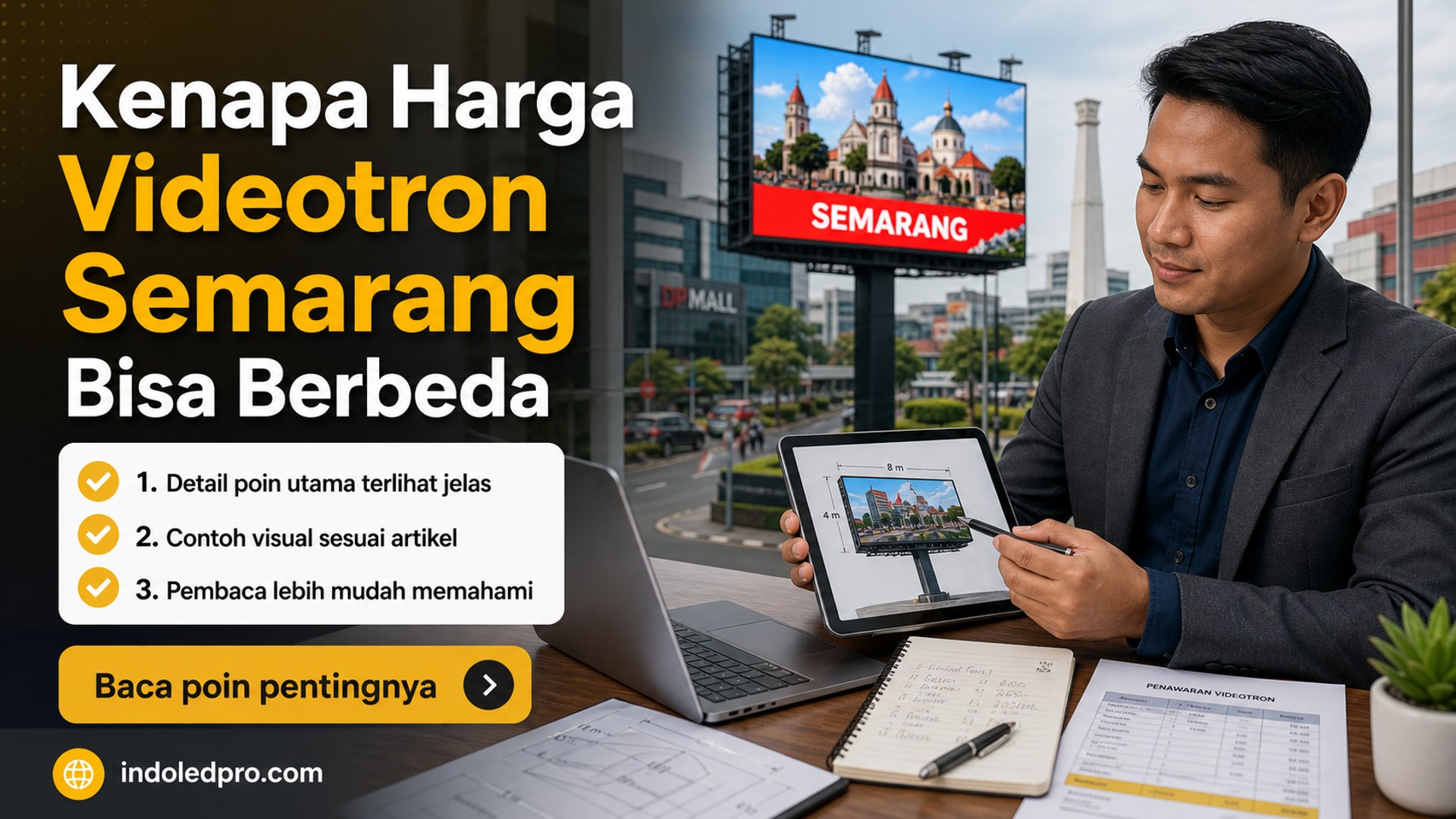 Ilustrasi sewa videotron Semarang - Kenapa Harga Videotron Semarang Bisa Berbeda