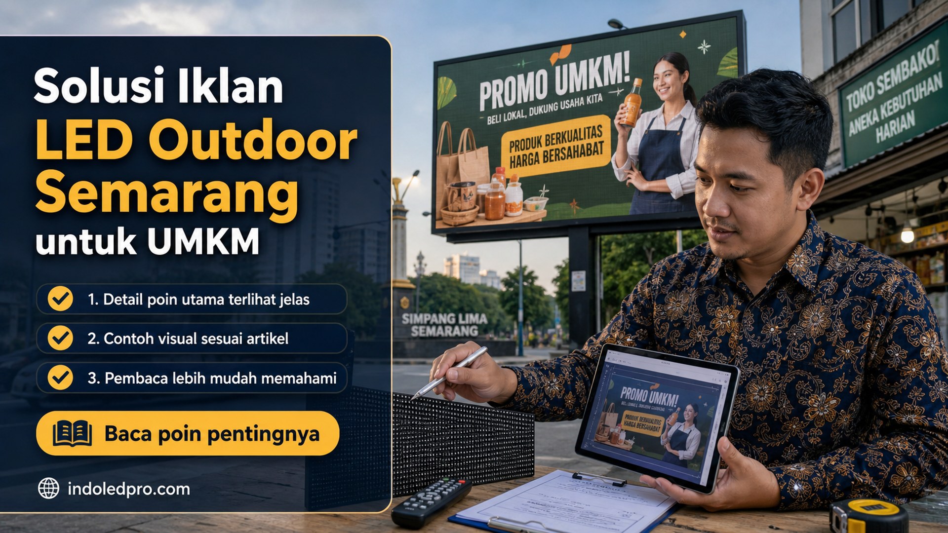 Ilustrasi sewa videotron Semarang - Solusi Iklan LED Outdoor Semarang untuk UMKM
