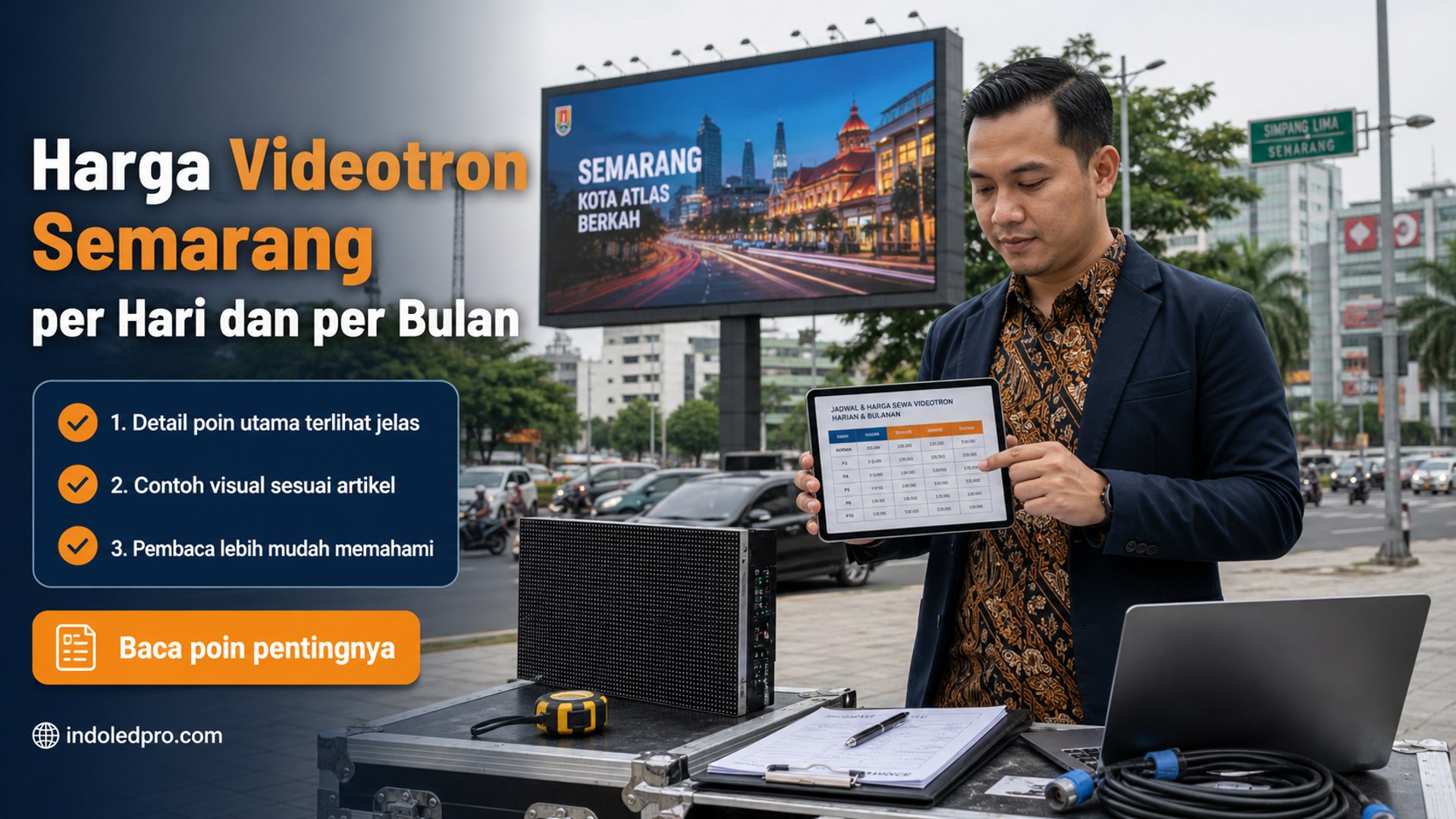 Ilustrasi sewa videotron Semarang - Harga Videotron Semarang per Hari dan per Bulan
