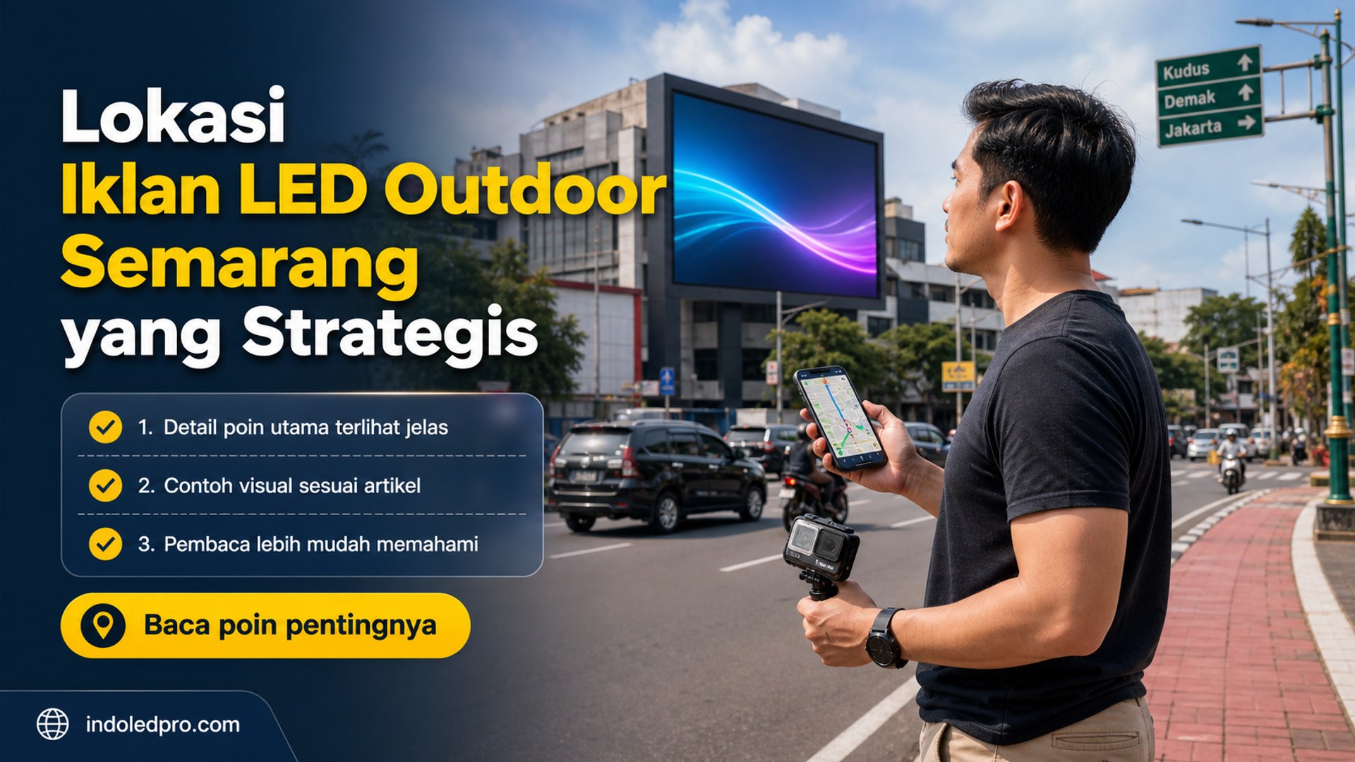Ilustrasi sewa videotron Semarang - Lokasi Iklan LED Outdoor Semarang yang Strategis
