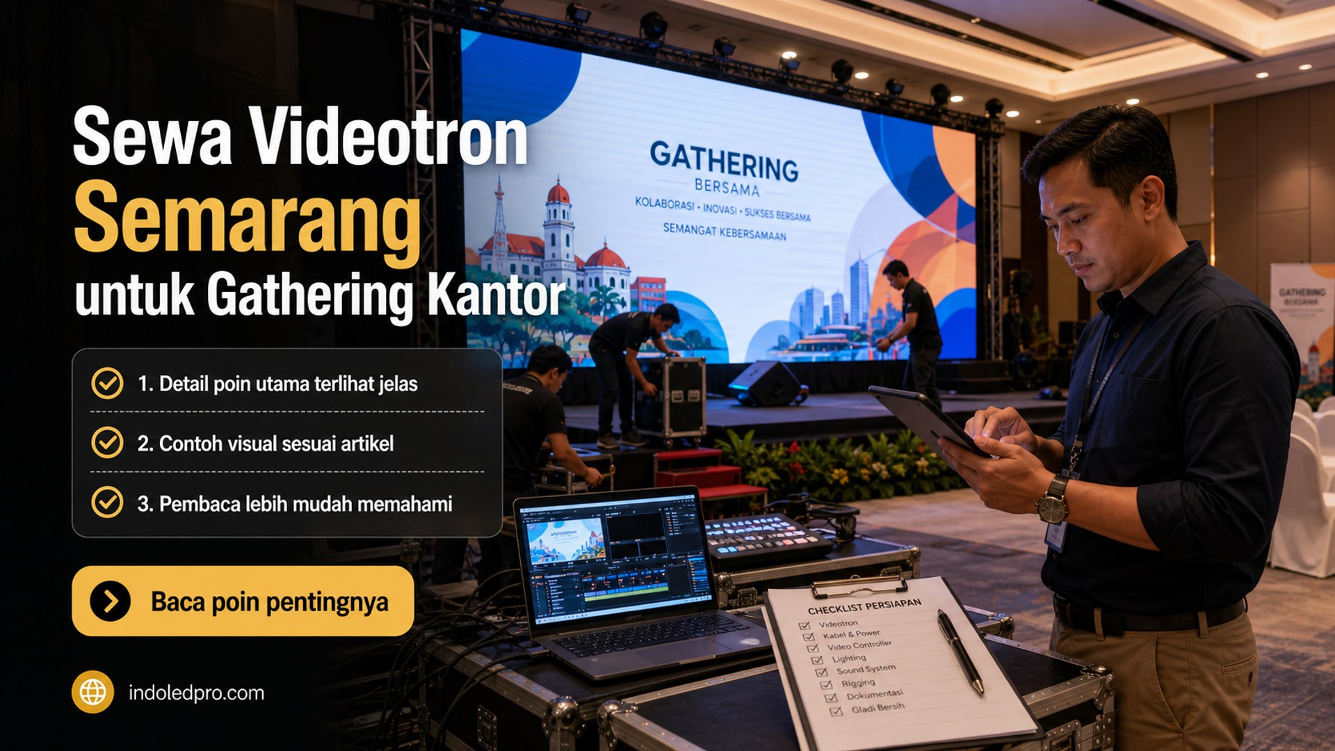 Ilustrasi Sewa Videotron Semarang untuk Gathering Kantor