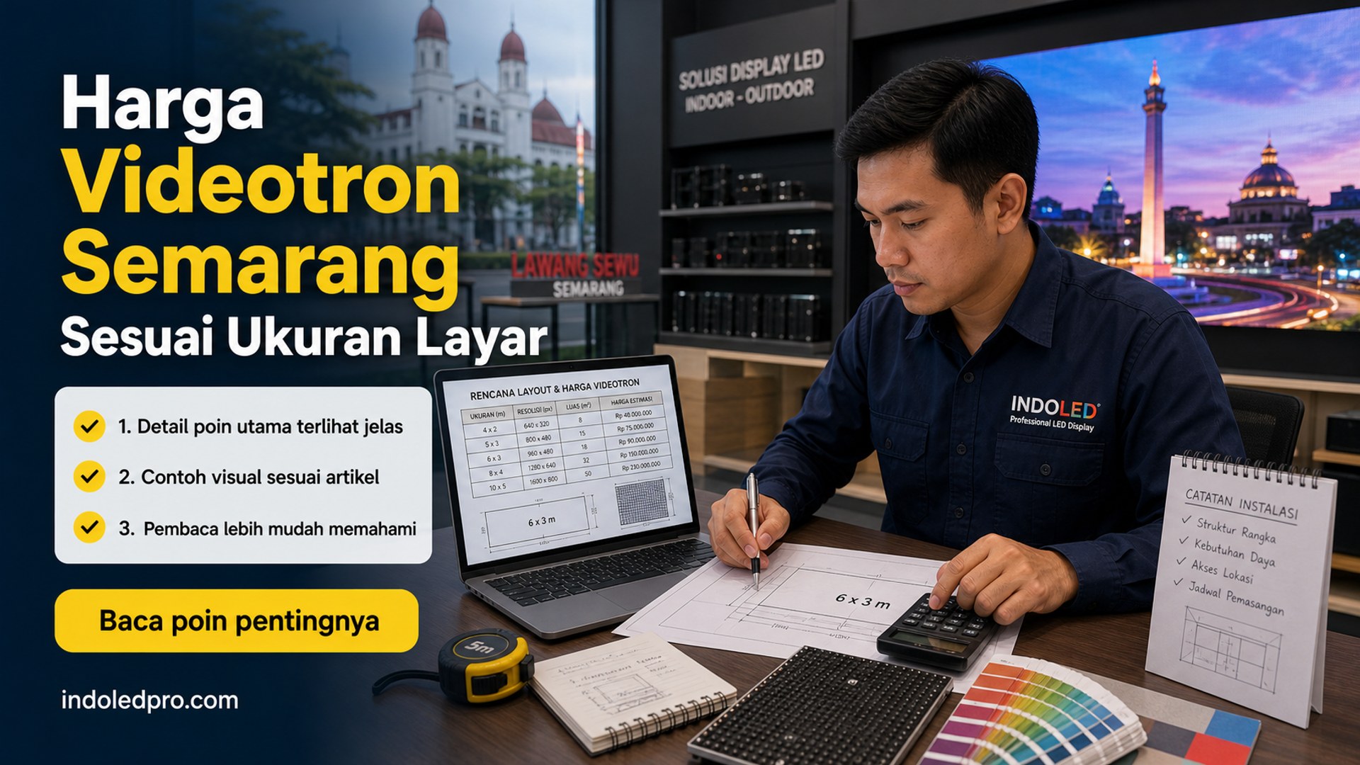 Ilustrasi sewa videotron Semarang - Harga Videotron Semarang Sesuai Ukuran Layar