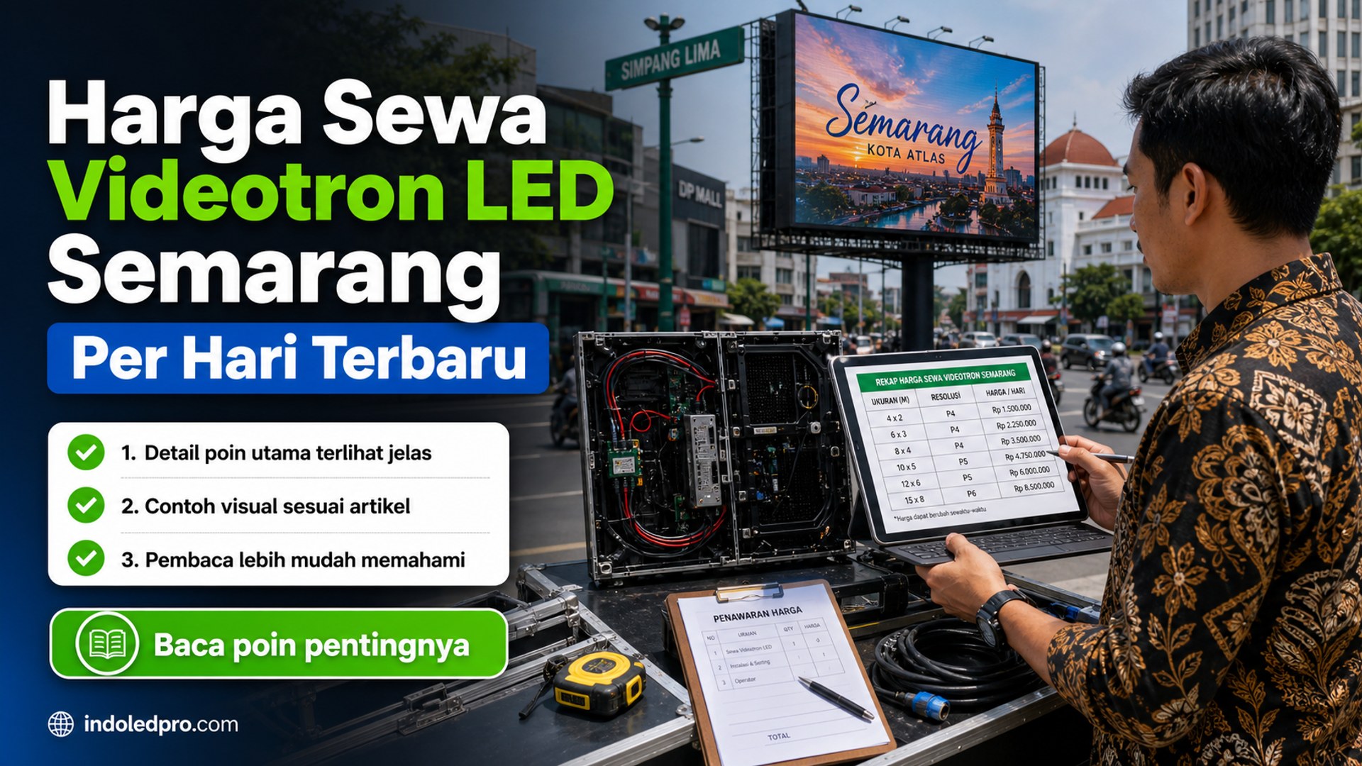 Ilustrasi sewa videotron Semarang - Harga Sewa Videotron LED Semarang Per Hari Terbaru
