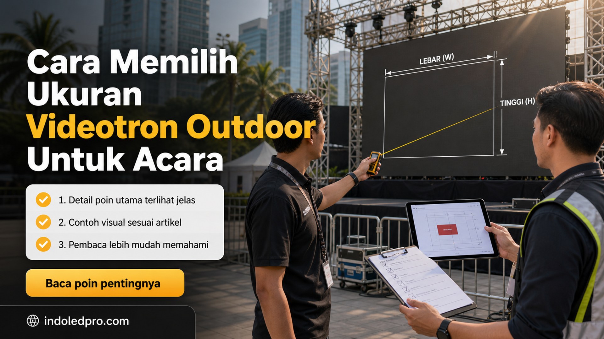 Ilustrasi sewa videotron Semarang - Cara Memilih Ukuran Videotron Outdoor Untuk Acara