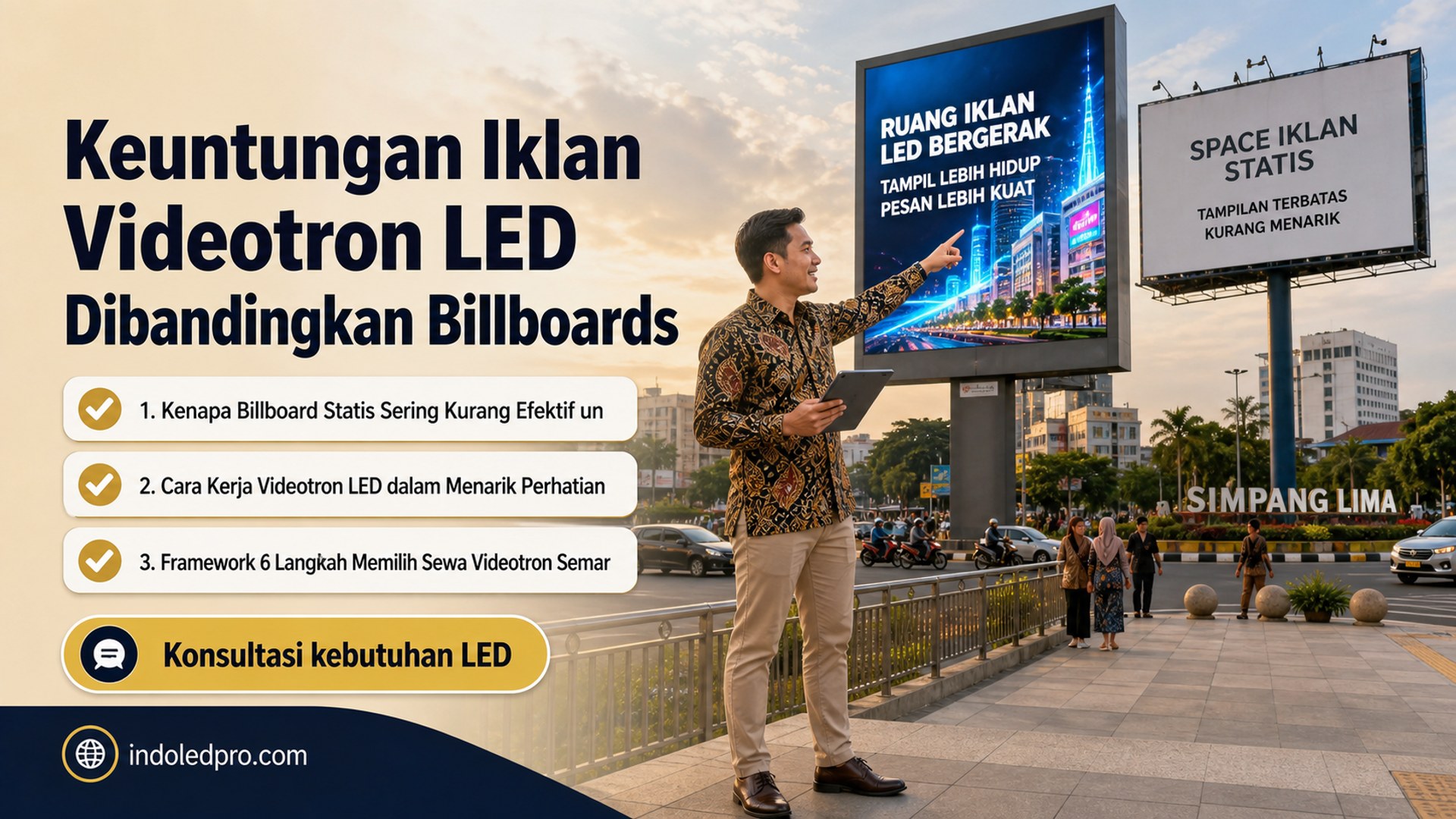 sewa videotron Semarang - Keuntungan Iklan Videotron LED Dibandingkan Billboards