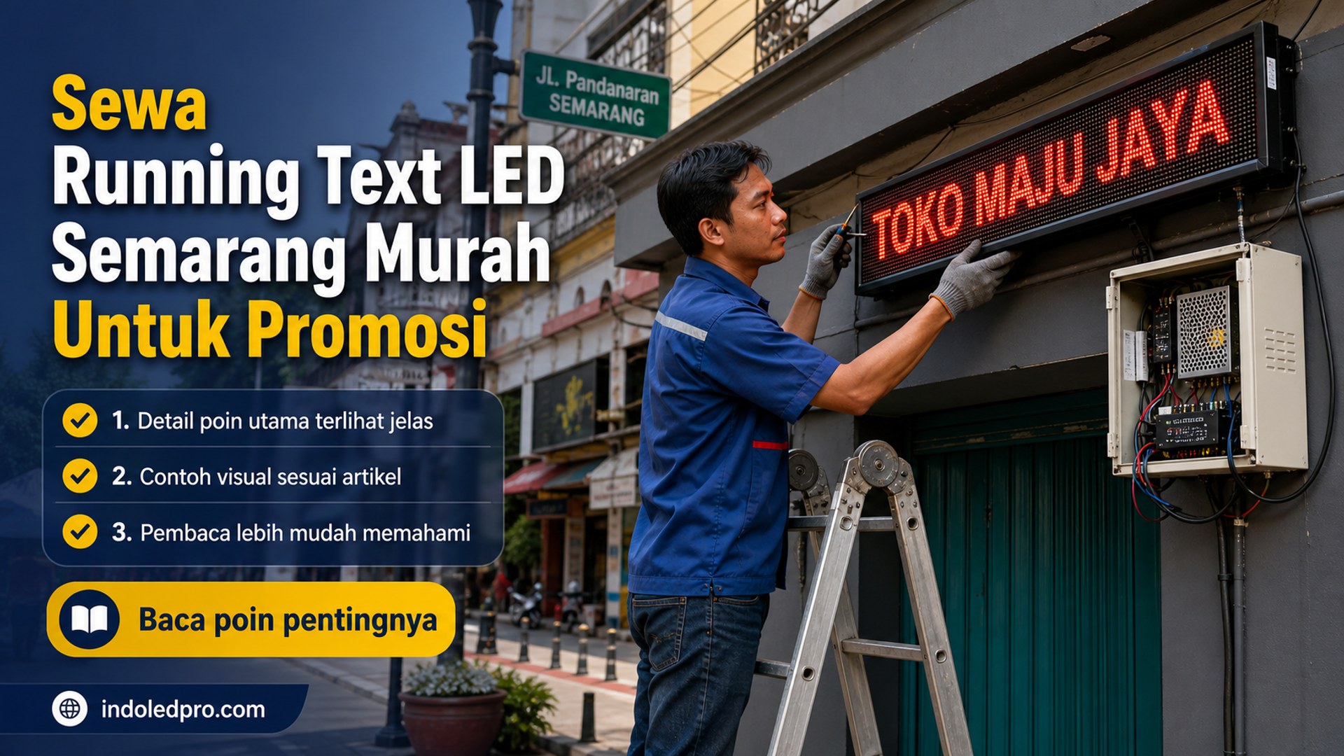 Ilustrasi sewa videotron Semarang - Sewa Running Text LED Semarang Murah Untuk Promosi