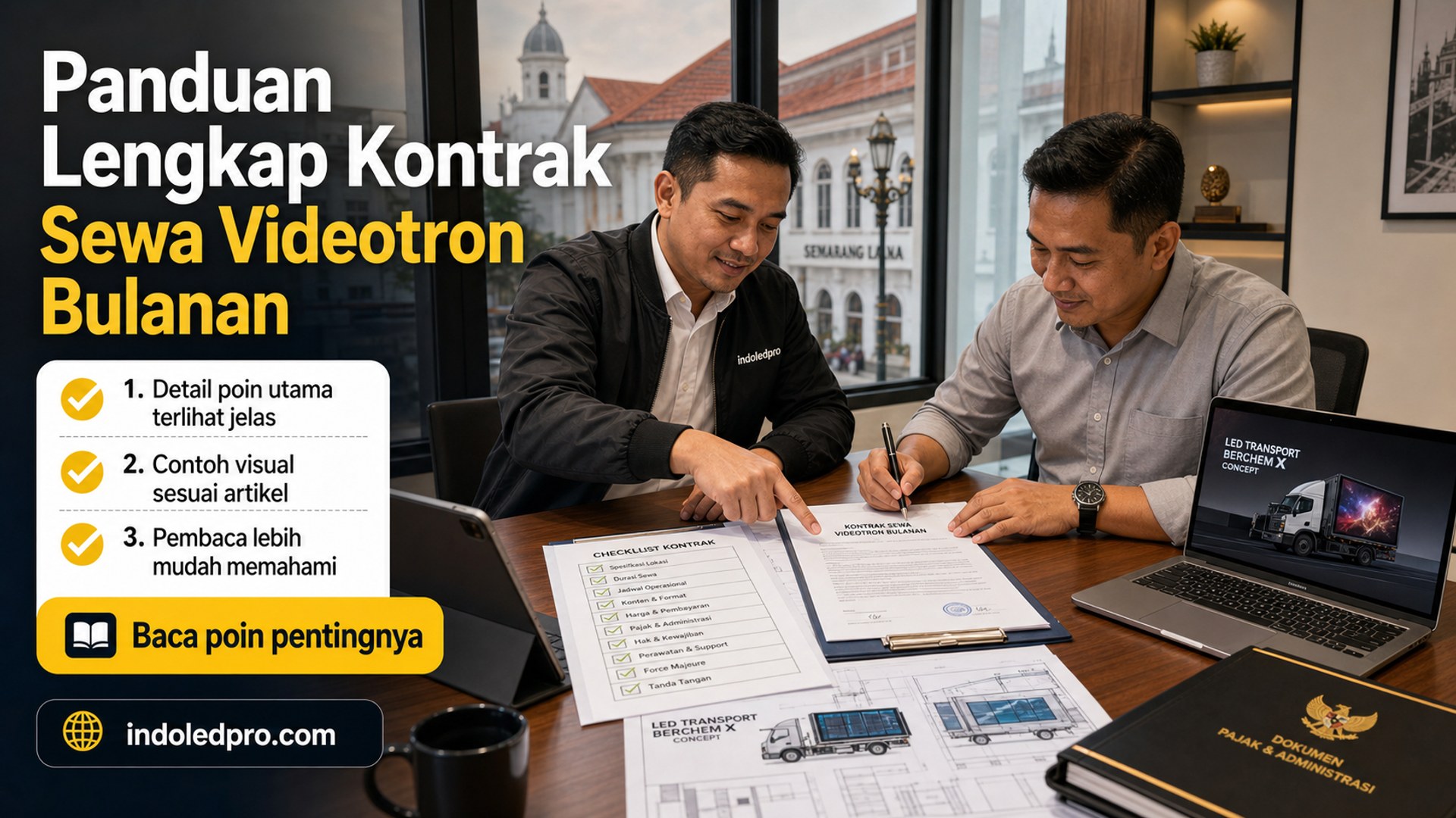 Ilustrasi sewa videotron Semarang - Panduan Lengkap Kontrak Sewa Videotron Bulanan