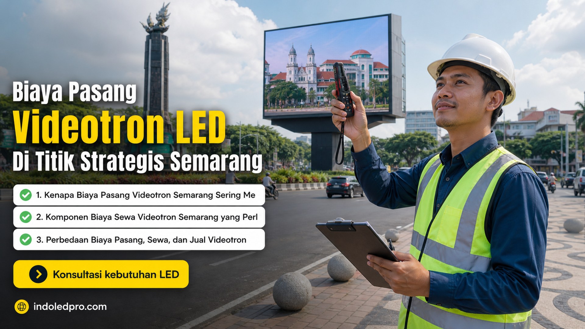 sewa videotron Semarang - Biaya Pasang Videotron LED Di Titik Strategis Semarang