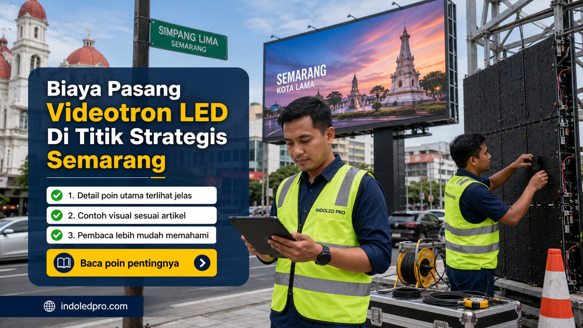 Ilustrasi sewa videotron Semarang - Biaya Pasang Videotron LED Di Titik Strategis Semarang
