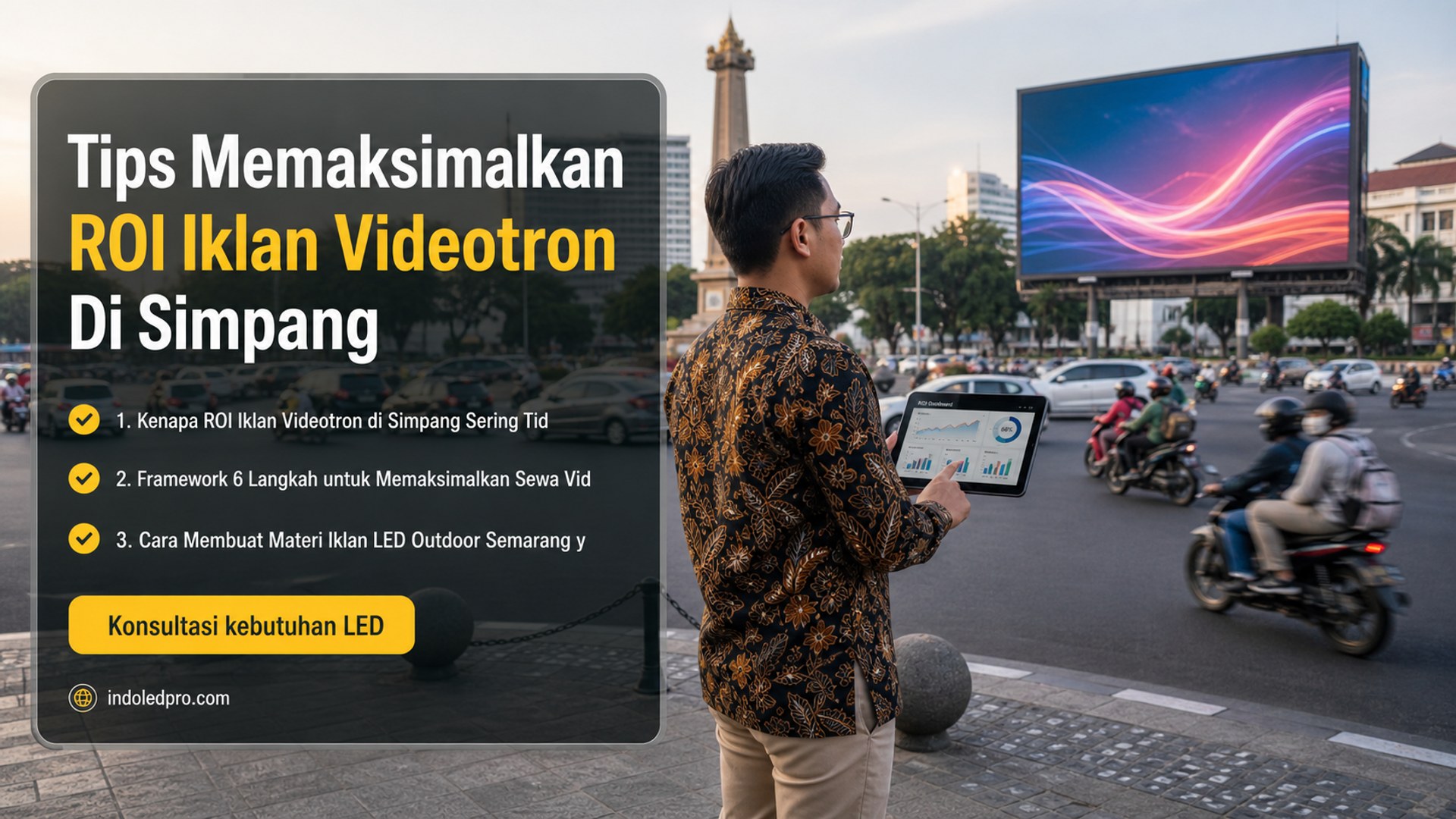 sewa videotron Semarang - Tips Memaksimalkan ROI Iklan Videotron Di Simpang