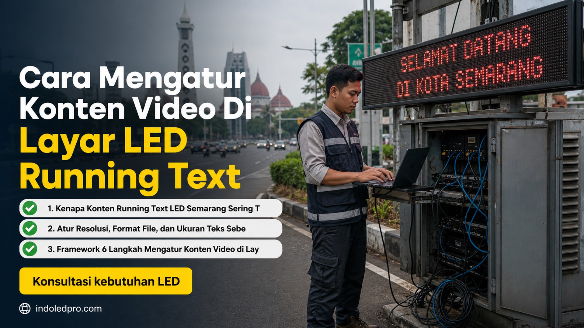 sewa videotron Semarang - Cara Mengatur Konten Video Di Layar LED Running Text