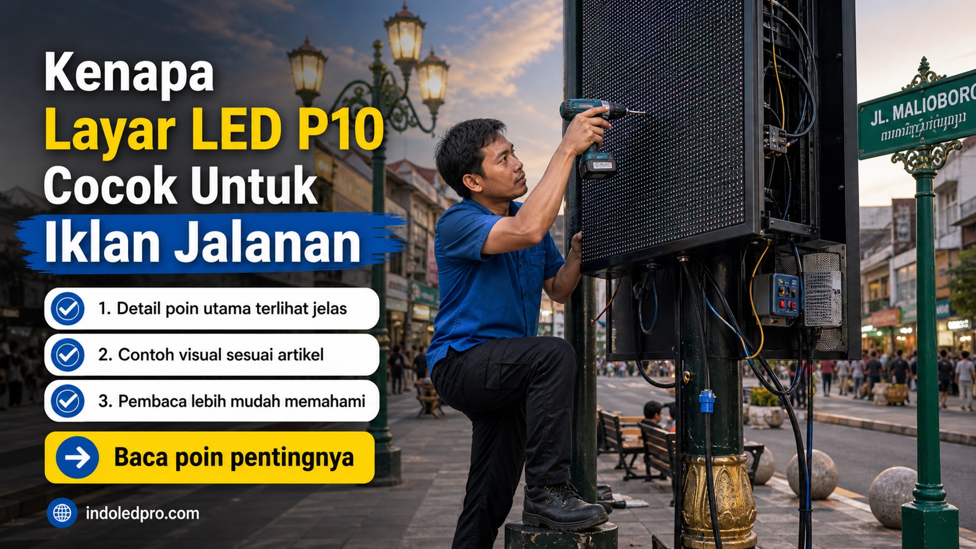 Ilustrasi sewa videotron Semarang - Kenapa Layar LED P10 Cocok Untuk Iklan Jalanan