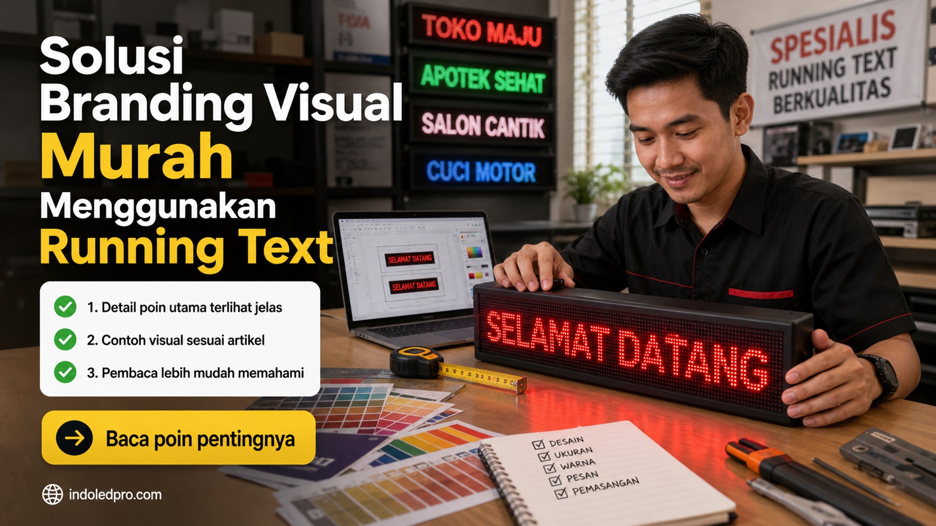 Ilustrasi sewa videotron Semarang - Solusi Branding Visual Murah Menggunakan Running Text