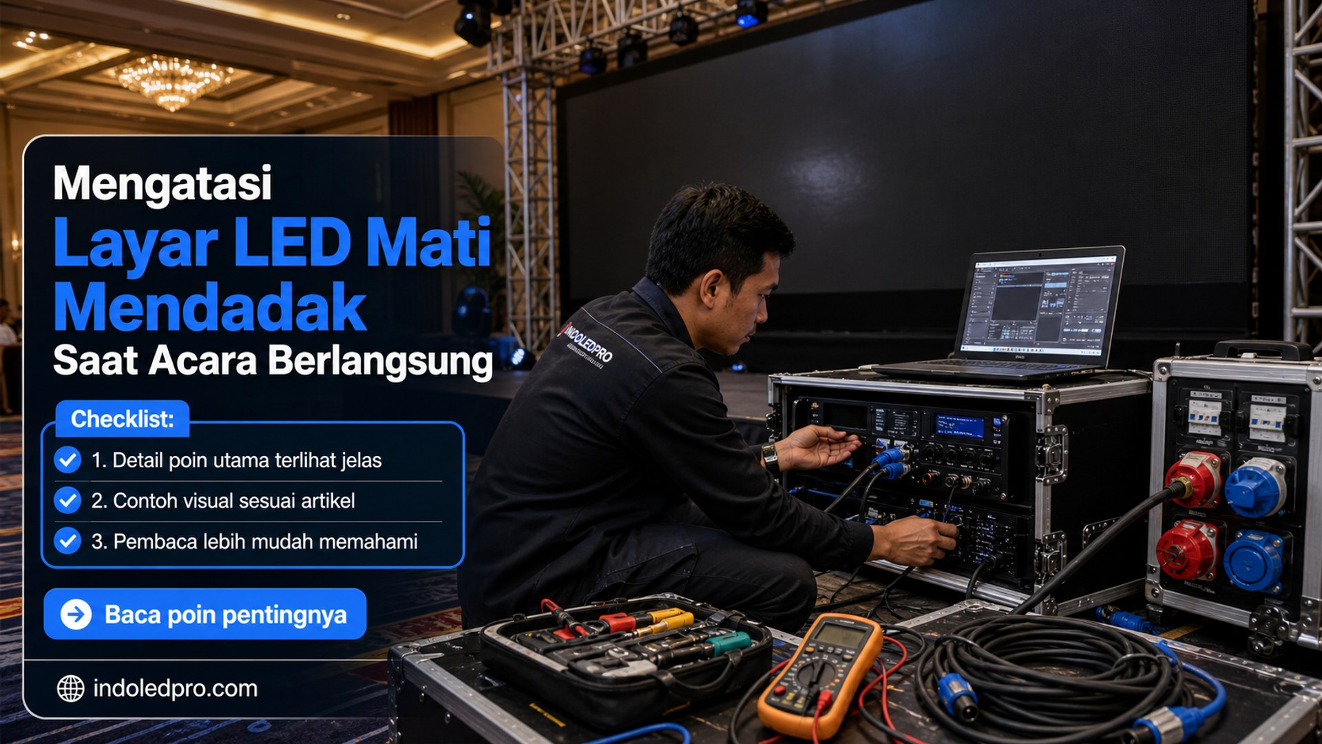 Ilustrasi sewa videotron Semarang - Mengatasi Layar LED Mati Mendadak Saat Acara Berlangsung