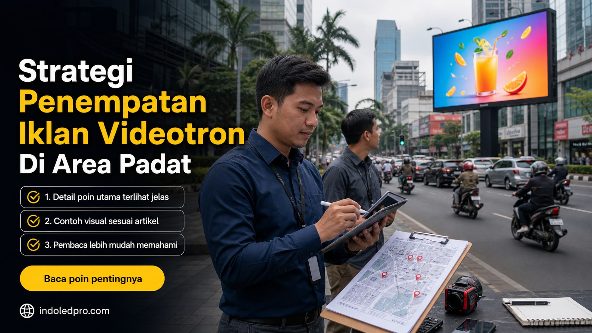 Ilustrasi sewa videotron Semarang - Strategi Penempatan Iklan Videotron Di Area Padat