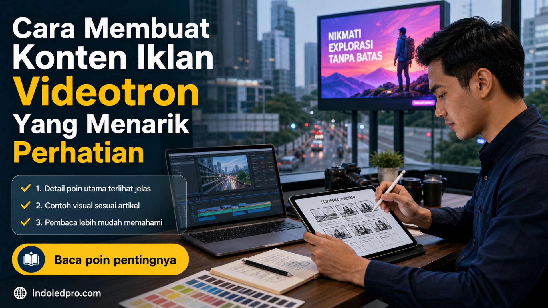 Ilustrasi sewa videotron Semarang - Cara Membuat Konten Iklan Videotron Yang Menarik Perhatian