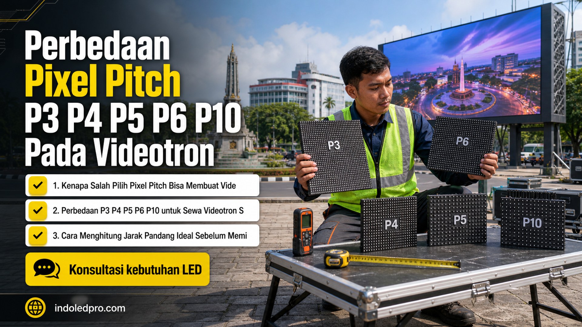 sewa videotron Semarang - Perbedaan Pixel Pitch P3 P4 P5 P6 P10 Pada Videotron