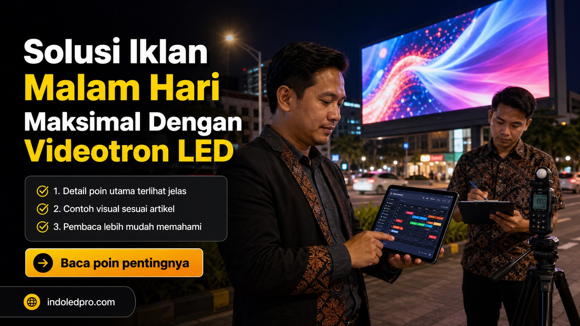 Ilustrasi sewa videotron Semarang - Solusi Iklan Malam Hari Maksimal Dengan Videotron LED
