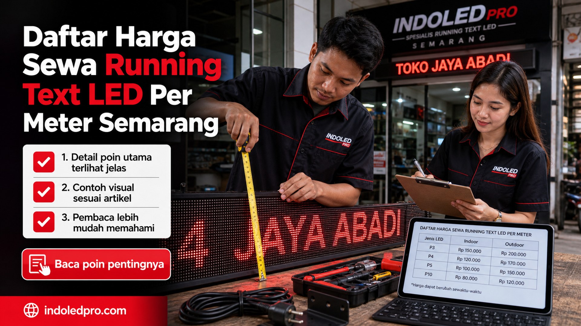 Ilustrasi sewa videotron Semarang - Daftar Harga Sewa Running Text LED Per Meter Semarang