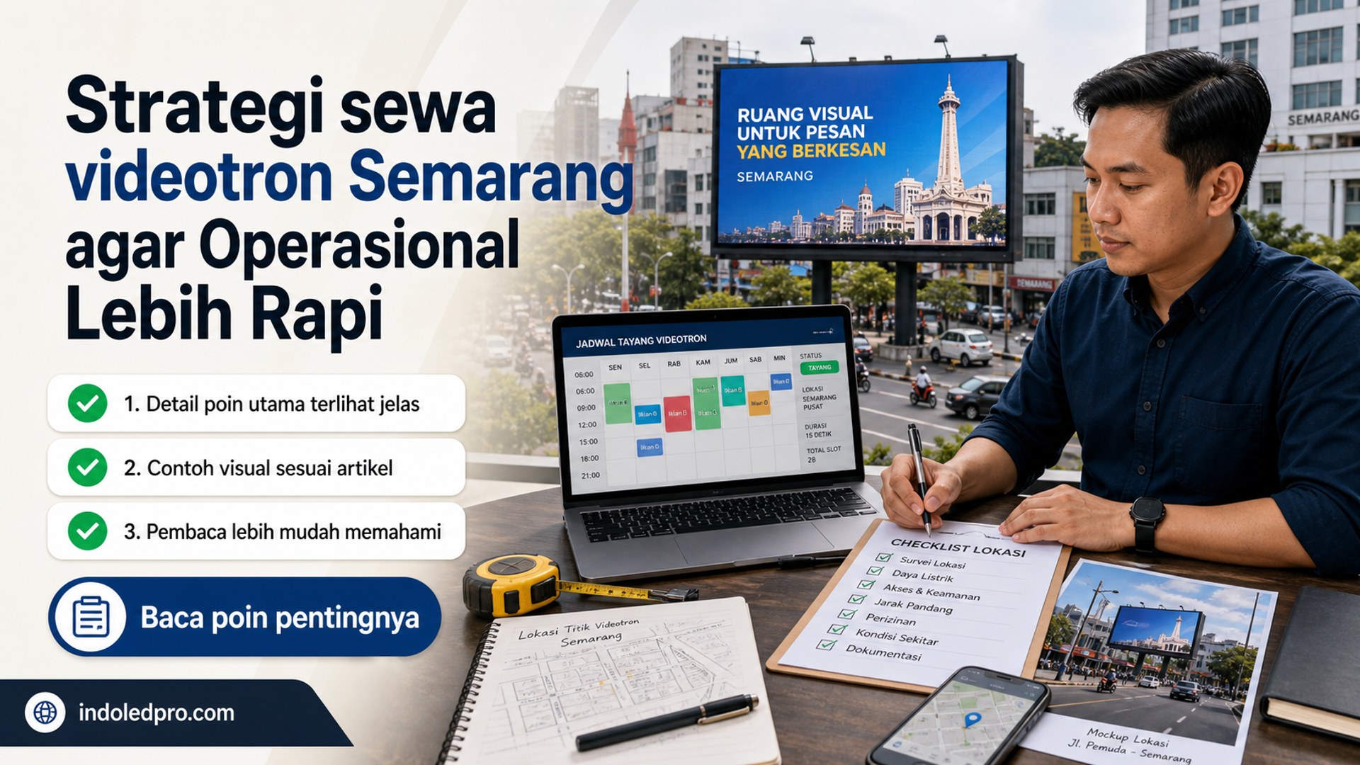 Ilustrasi Strategi sewa videotron Semarang agar Operasional Lebih Rapi