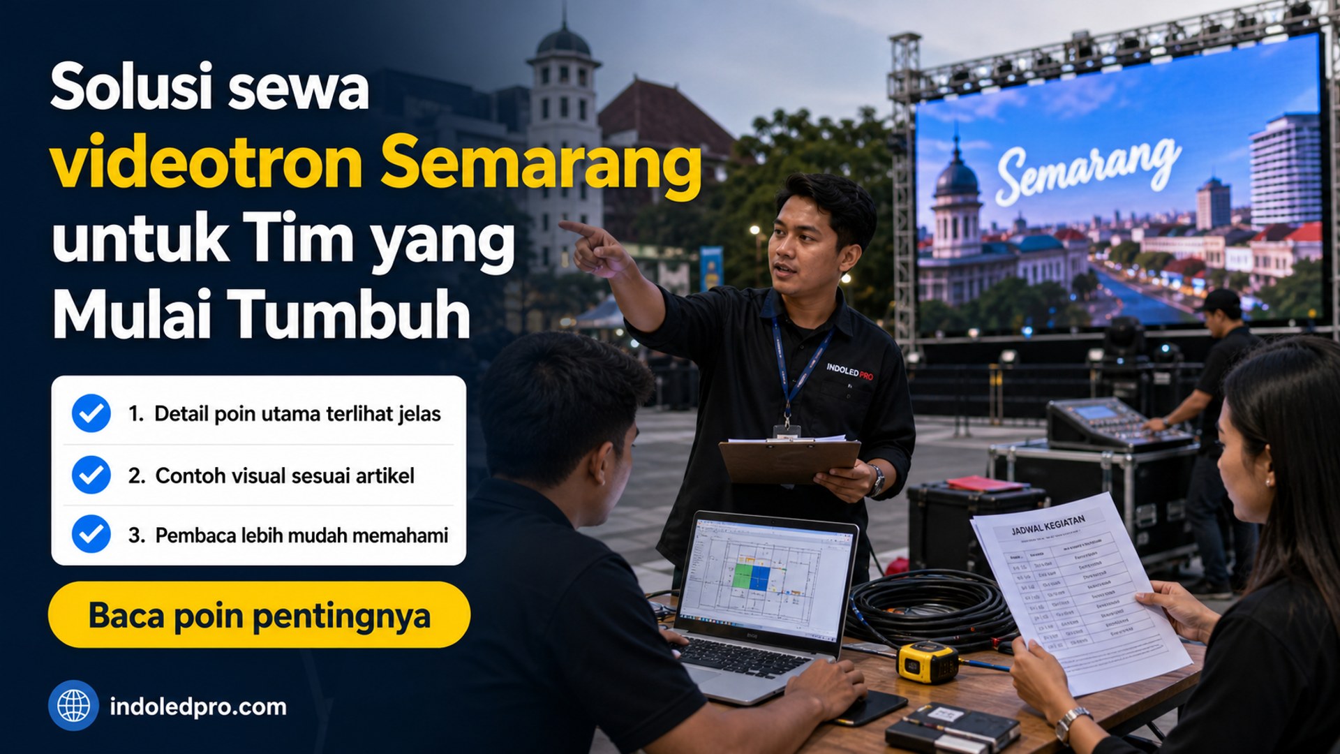 Ilustrasi Solusi sewa videotron Semarang untuk Tim yang Mulai Tumbuh