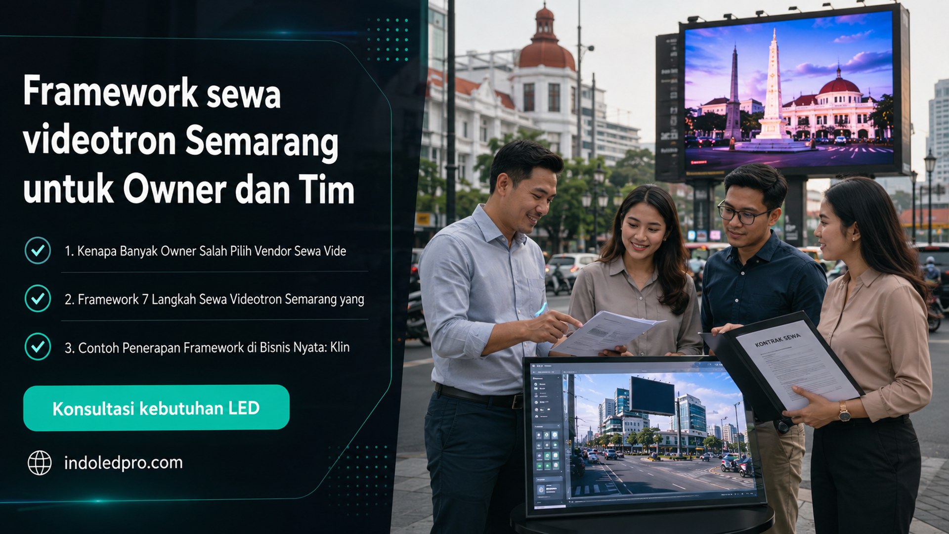 Framework sewa videotron Semarang untuk Owner dan Tim