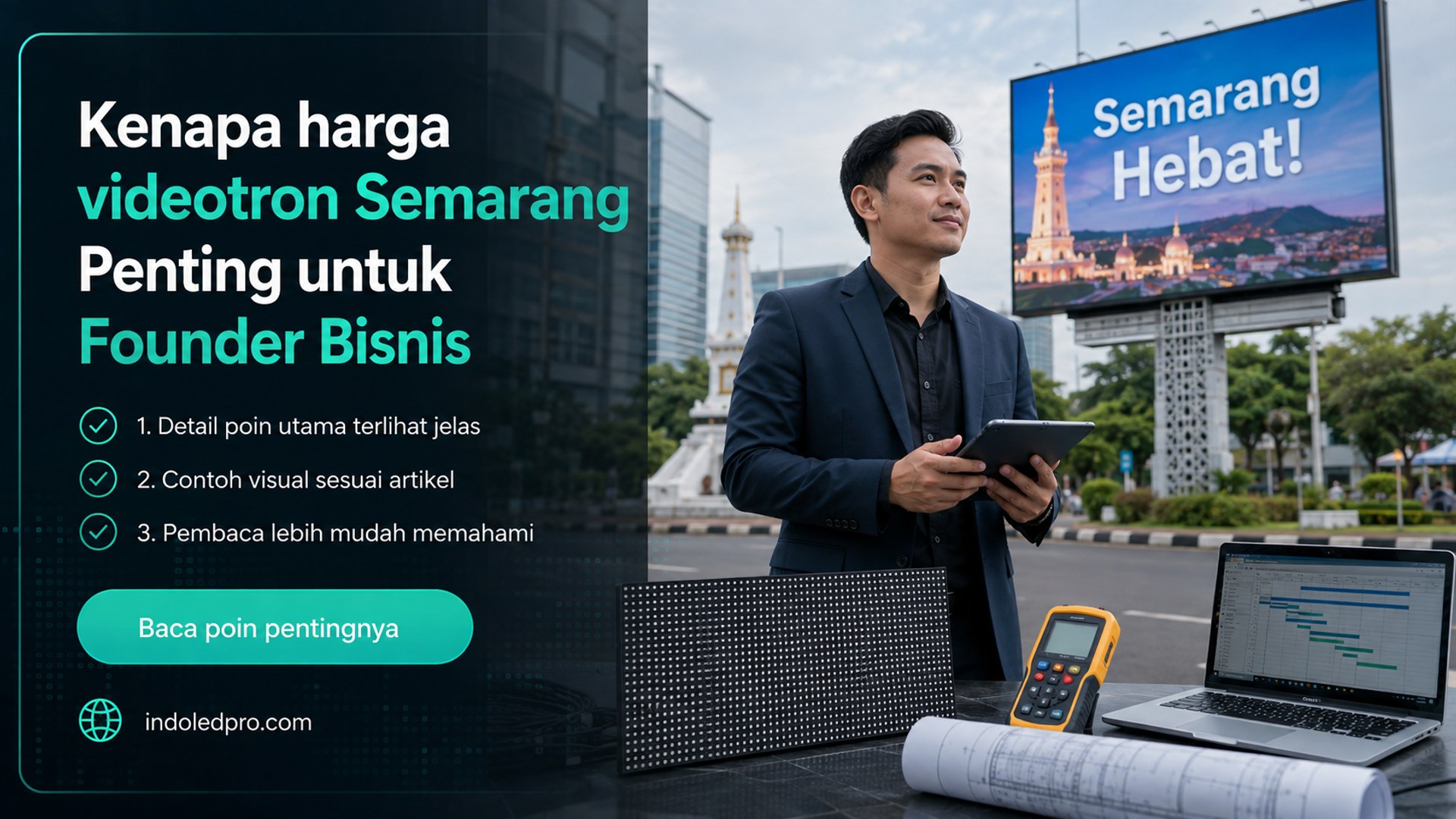 Ilustrasi sewa videotron Semarang - Kenapa harga videotron Semarang Penting untuk Founder Bisnis