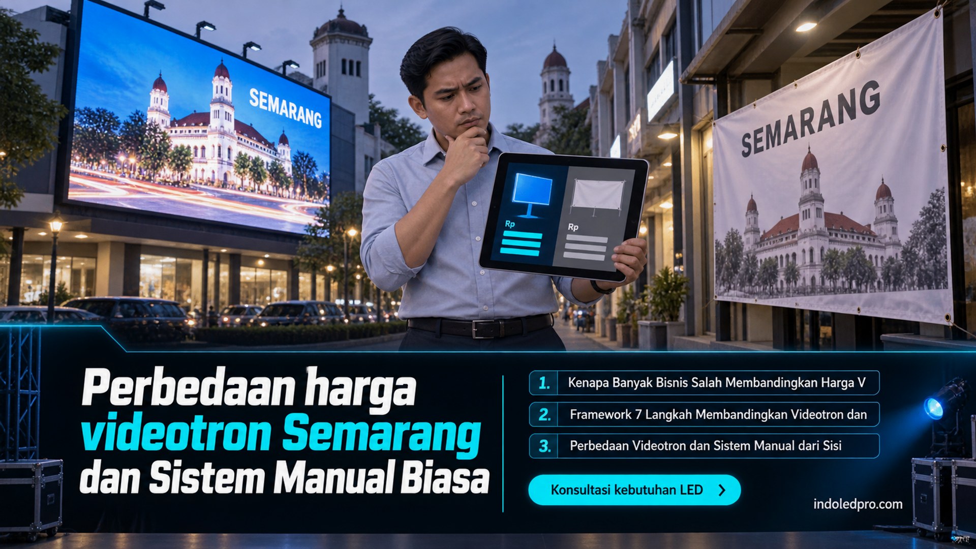 sewa videotron Semarang - Perbedaan harga videotron Semarang dan Sistem Manual Biasa