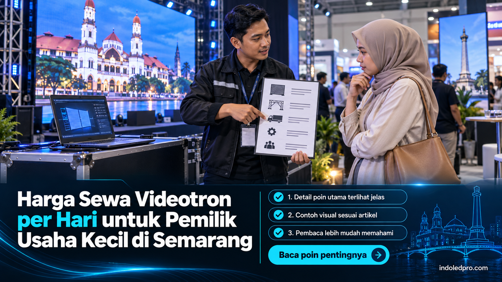 Ilustrasi sewa videotron Semarang - Harga Sewa Videotron per Hari untuk Pemilik Usaha Kecil di Semarang