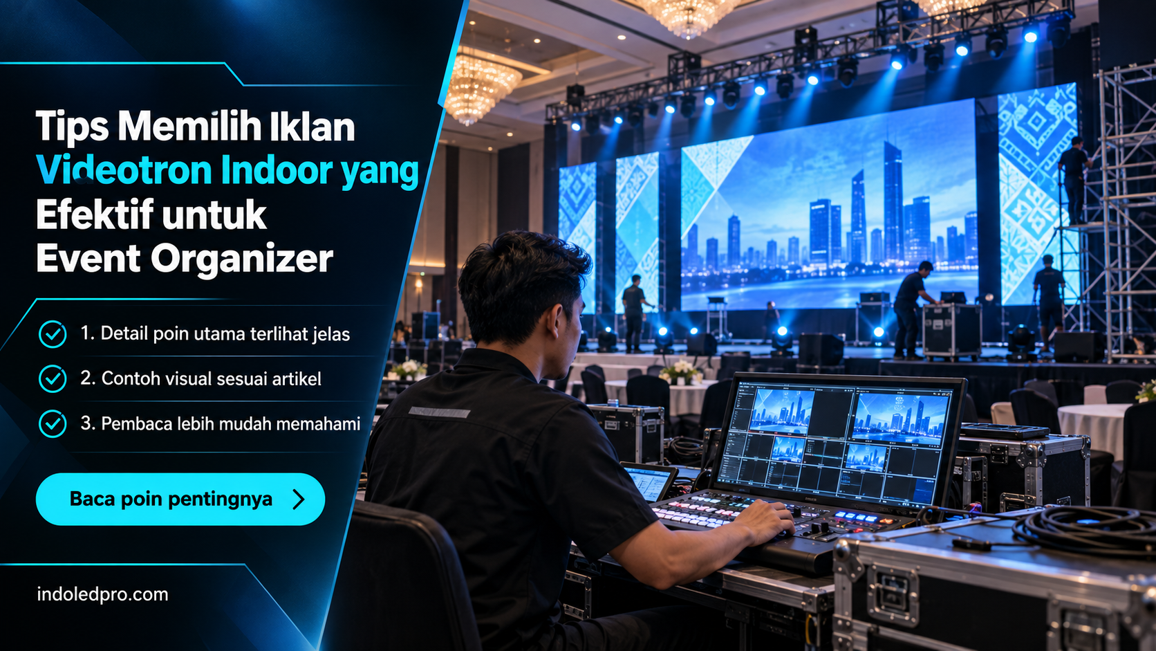 Ilustrasi sewa videotron Semarang - Tips Memilih Iklan Videotron Indoor yang Efektif untuk Event Organizer