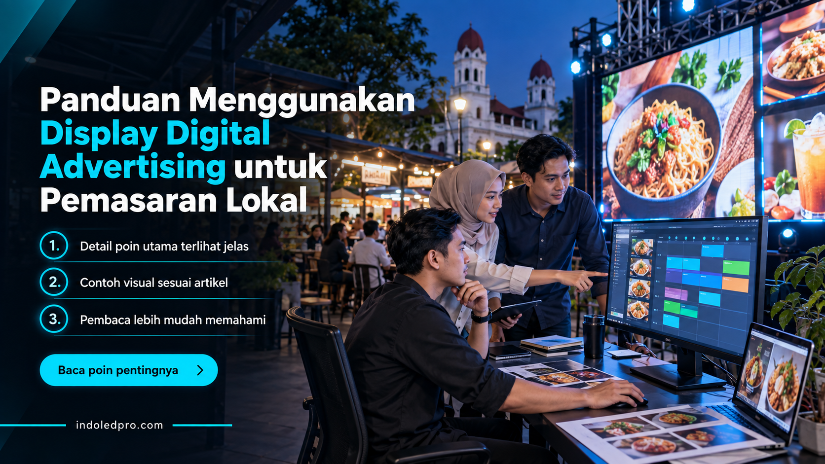 Ilustrasi sewa videotron Semarang - Panduan Menggunakan Display Digital Advertising untuk Pemasaran Lokal