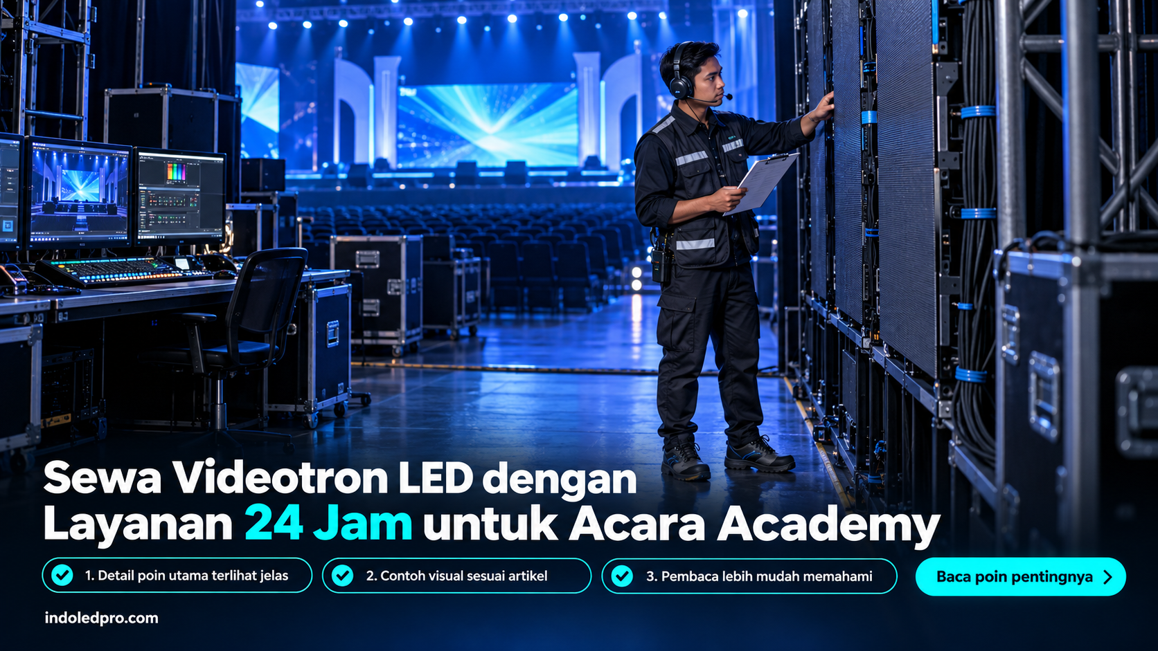 Ilustrasi sewa videotron Semarang - Sewa Videotron LED dengan Layanan 24 Jam untuk Acara Academy