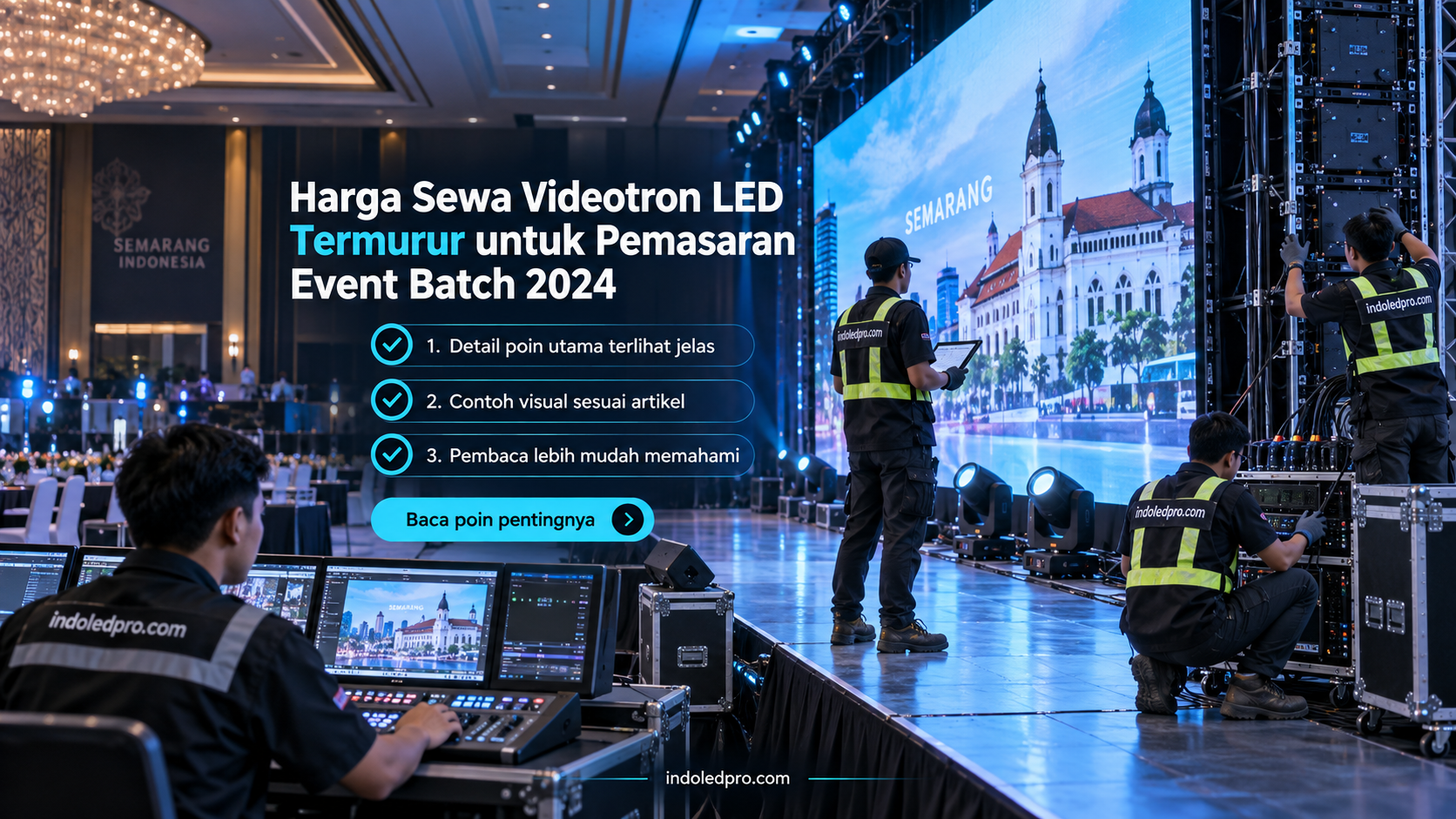 Ilustrasi sewa videotron Semarang - Harga Sewa Videotron LED Termurur untuk Pemasaran Event Batch 2024