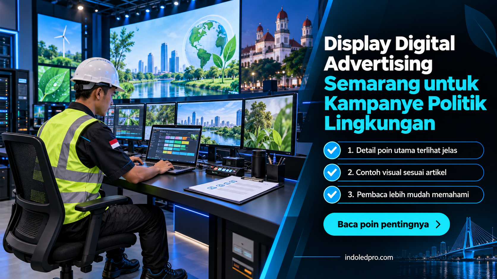 Ilustrasi sewa videotron Semarang - Display Digital Advertising Semarang untuk Kampanye Politik Lingkungan
