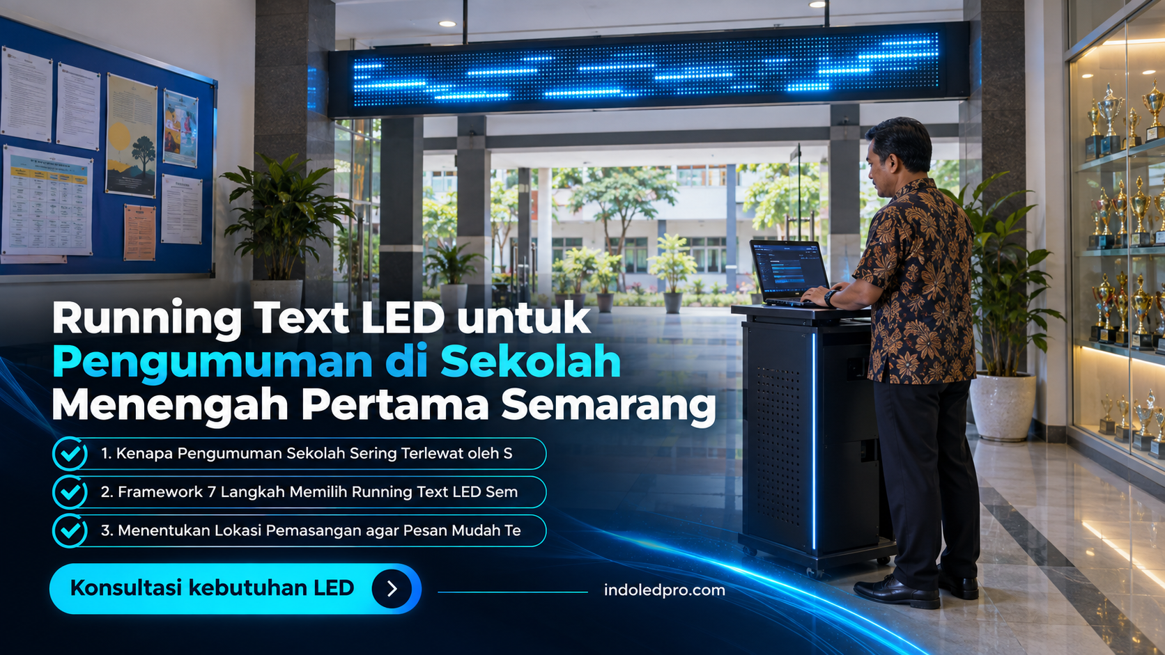 sewa videotron Semarang - Running Text LED untuk Pengumuman di Sekolah Menengah Pertama Semarang