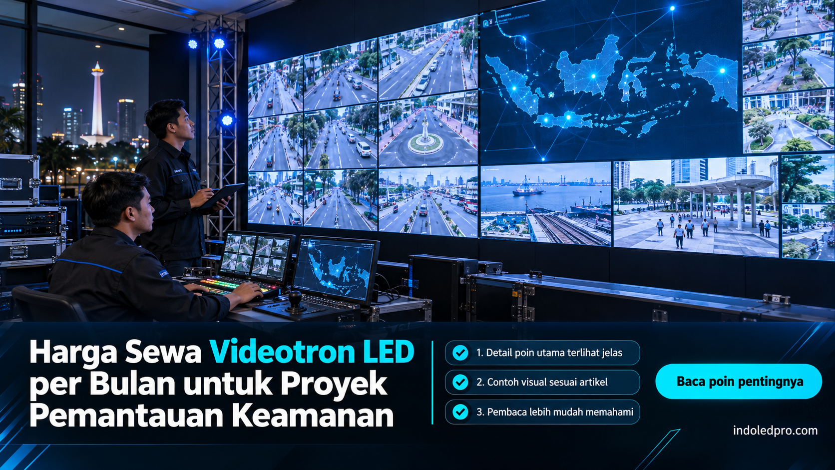 Ilustrasi sewa videotron Semarang - Harga Sewa Videotron LED per Bulan untuk Proyek Pemantauan Keamanan