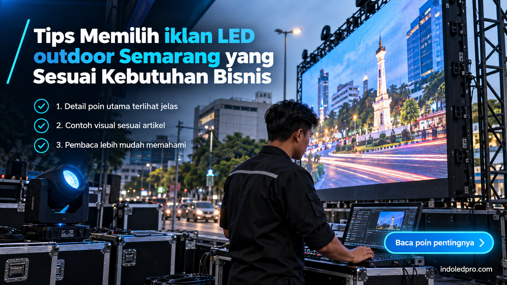 Ilustrasi sewa videotron Semarang - Tips Memilih iklan LED outdoor Semarang yang Sesuai Kebutuhan Bisnis