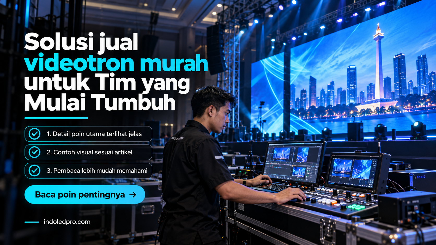 Ilustrasi sewa videotron Semarang - Solusi jual videotron murah untuk Tim yang Mulai Tumbuh