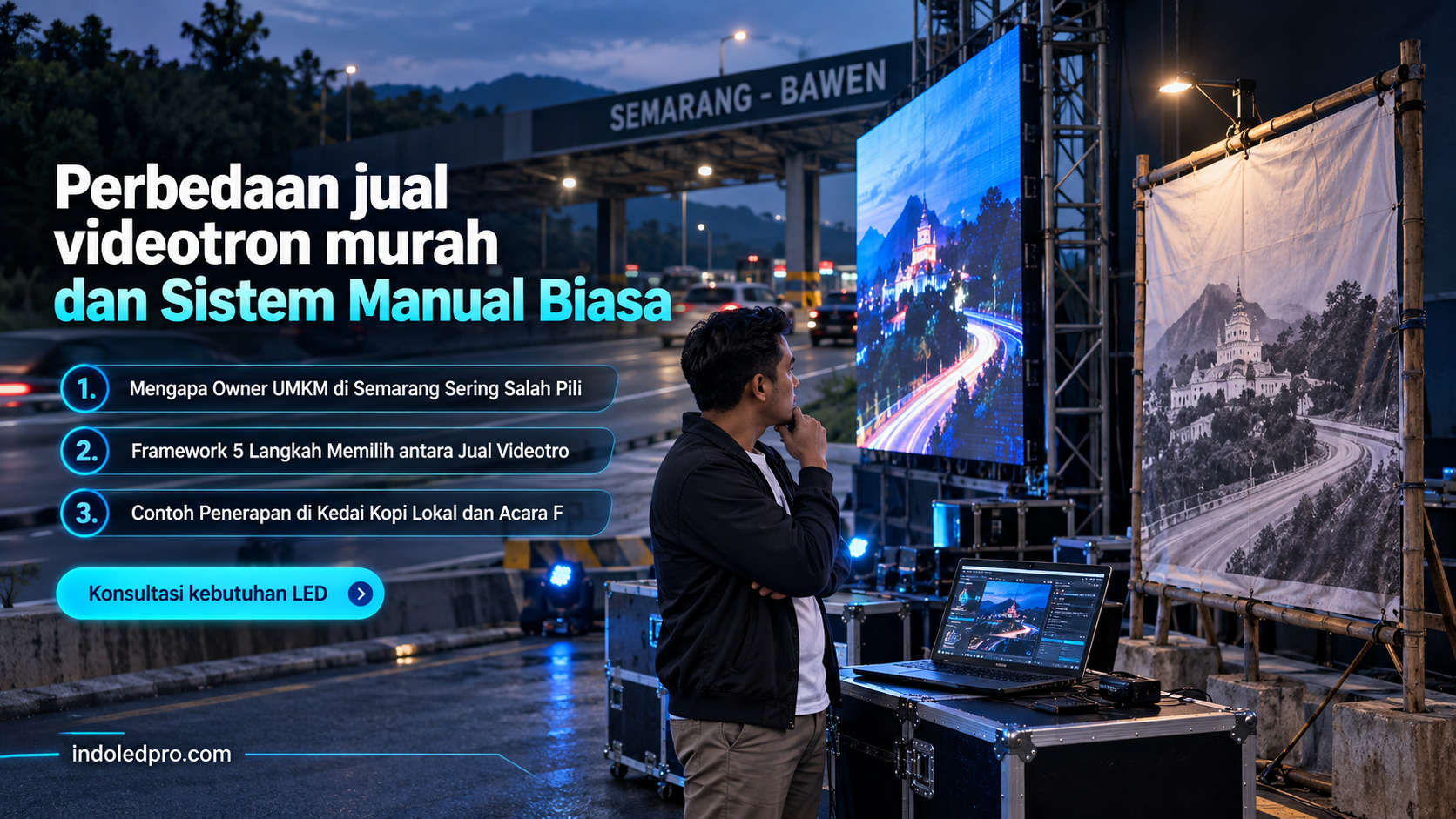 sewa videotron Semarang - Perbedaan jual videotron murah dan Sistem Manual Biasa