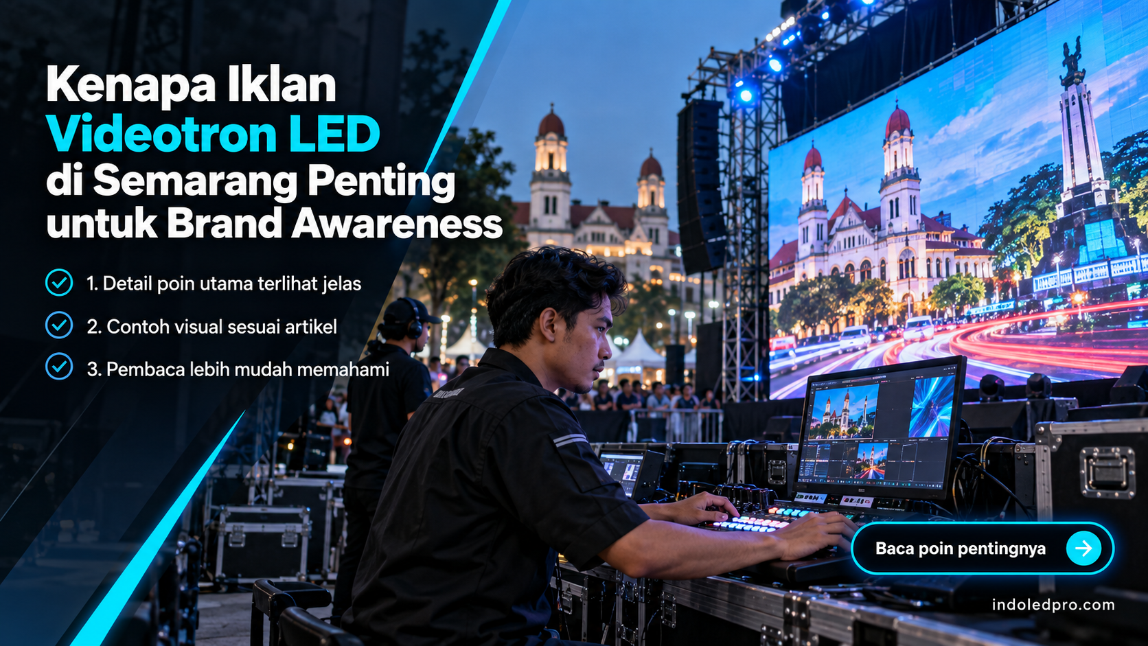 Ilustrasi sewa videotron Semarang - Kenapa Iklan Videotron LED di Semarang Penting untuk Brand Awareness