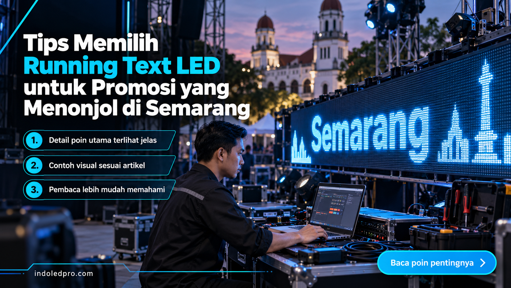 Ilustrasi sewa videotron Semarang - Tips Memilih Running Text LED untuk Promosi yang Menonjol di Semarang
