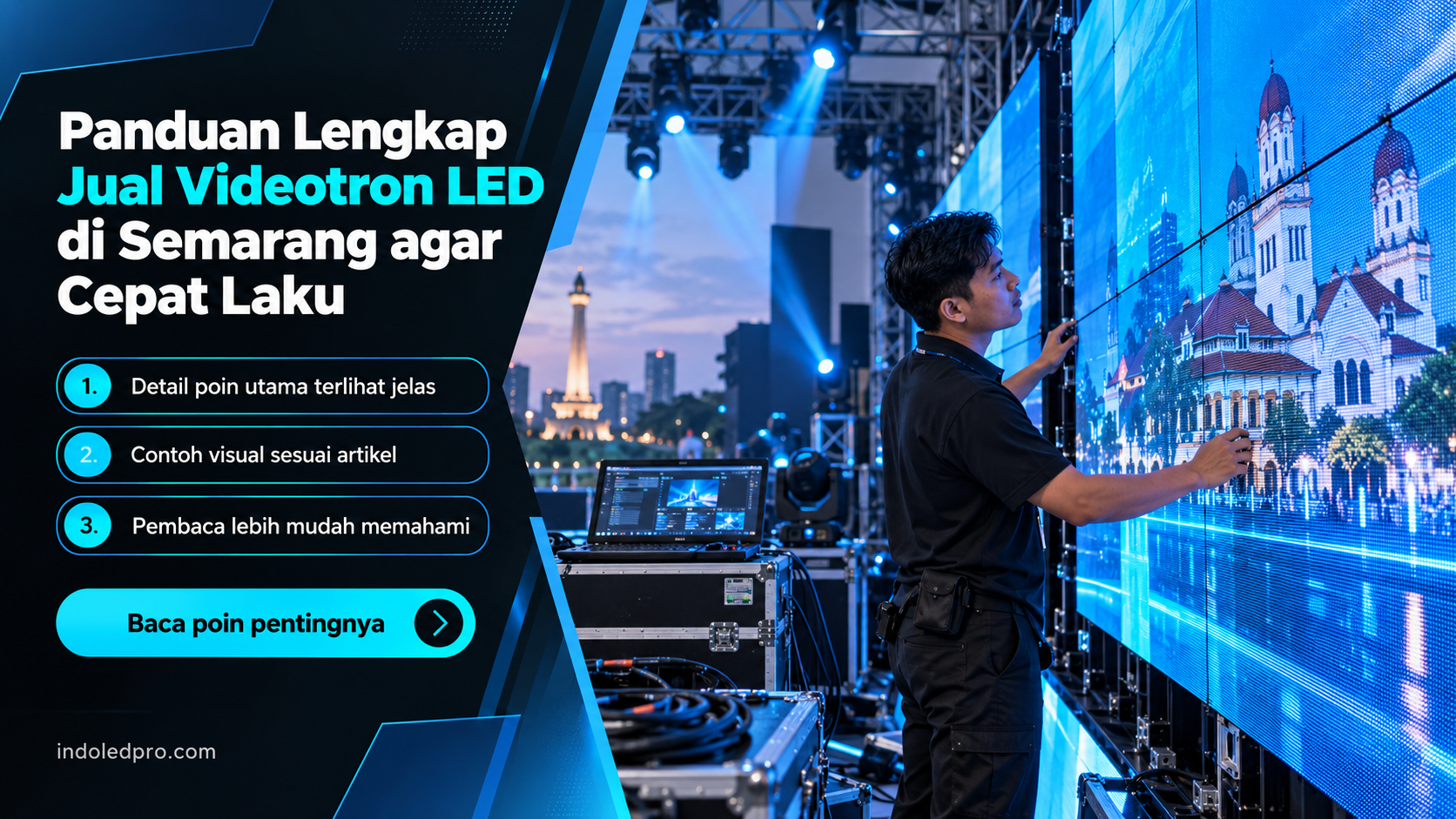 Ilustrasi sewa videotron Semarang - Panduan Lengkap Jual Videotron LED di Semarang agar Cepat Laku