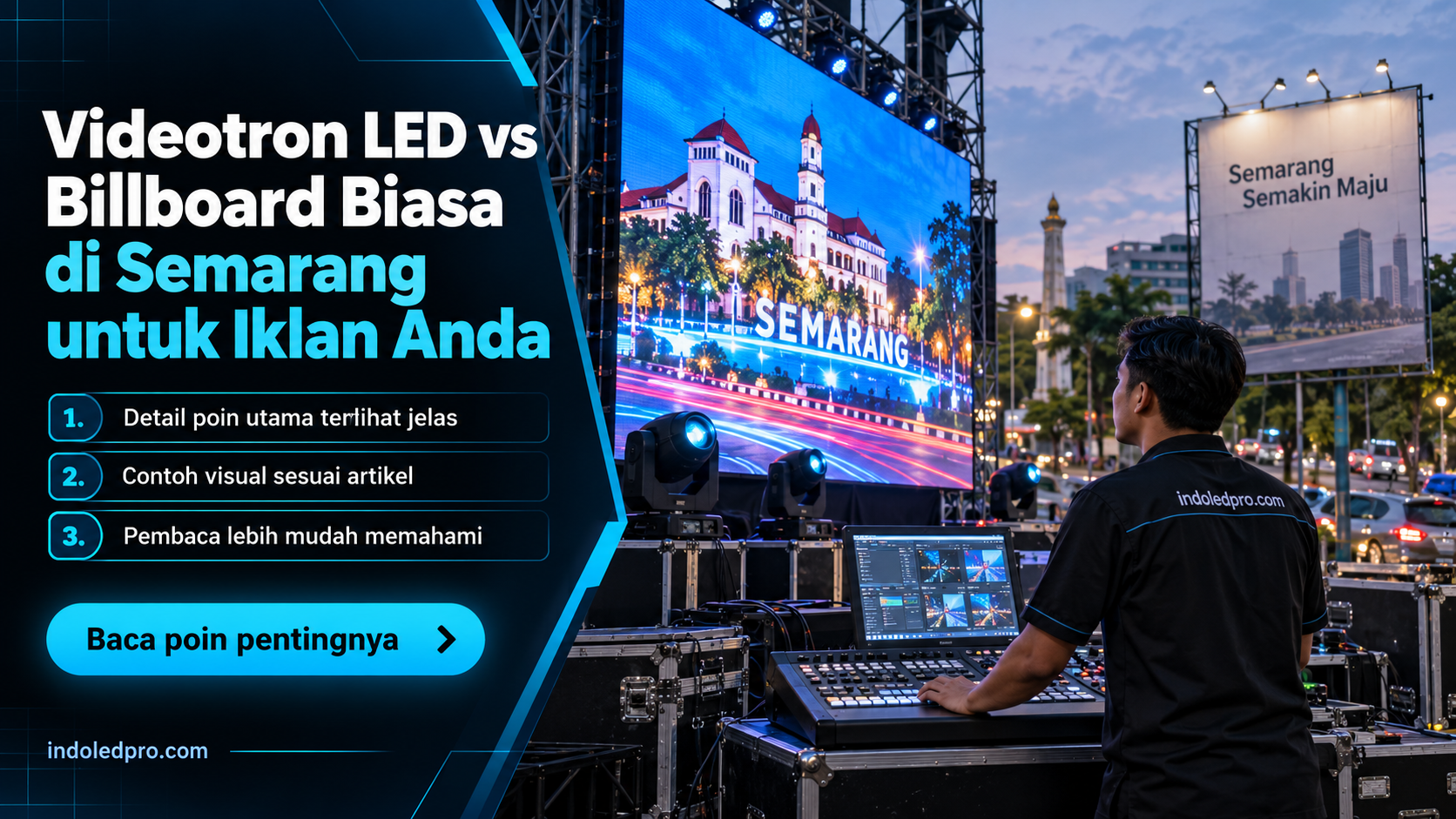 Ilustrasi sewa videotron Semarang - Videotron LED vs Billboard Biasa di Semarang untuk Iklan Anda